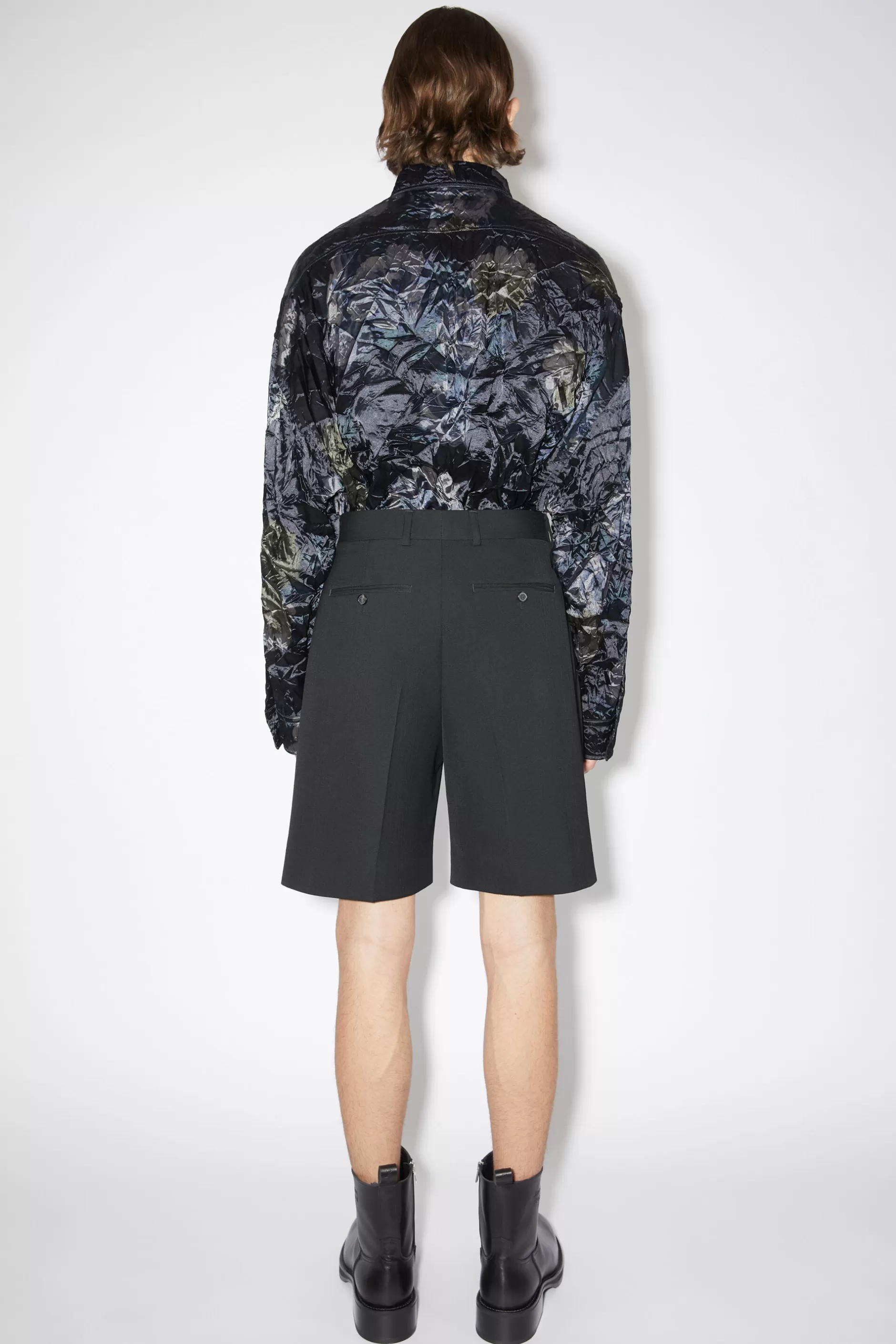 Acne Studios Plissierte Shorts Schwarz New