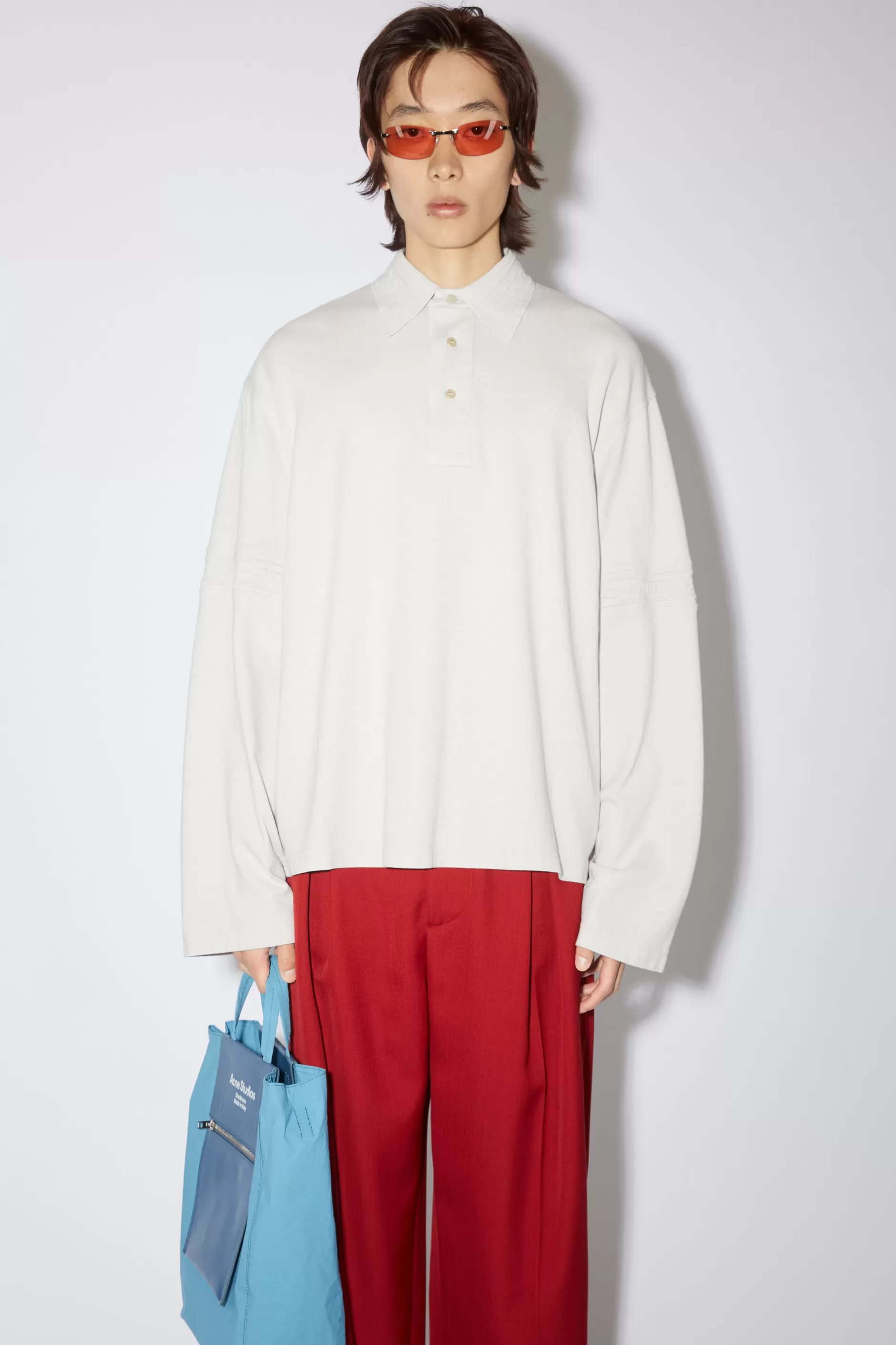 Acne Studios Polohemd Mit Logo-Tape Kaltweis Cheap