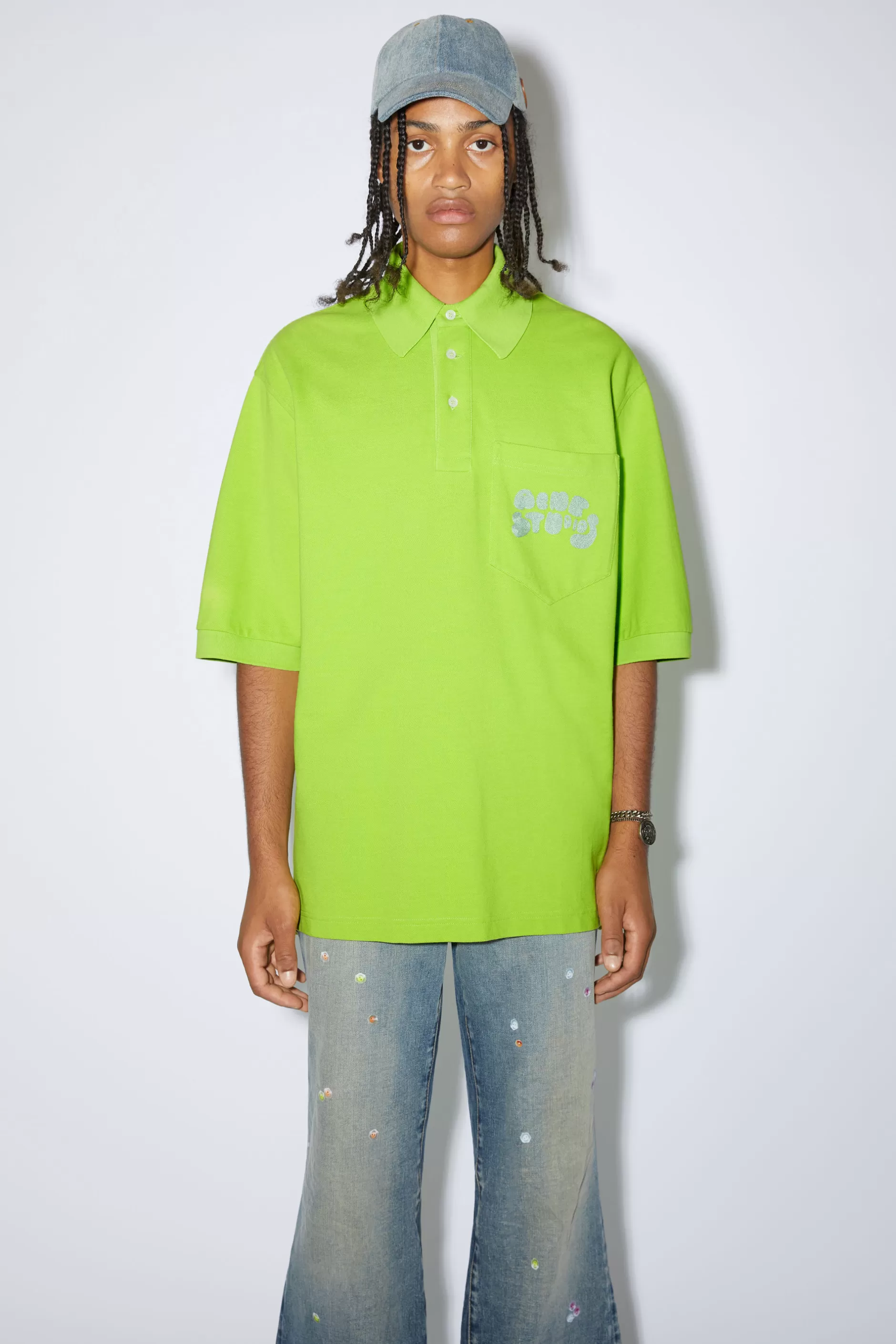 Acne Studios Polo-T-Shirt Mit Logo Limone Best Sale