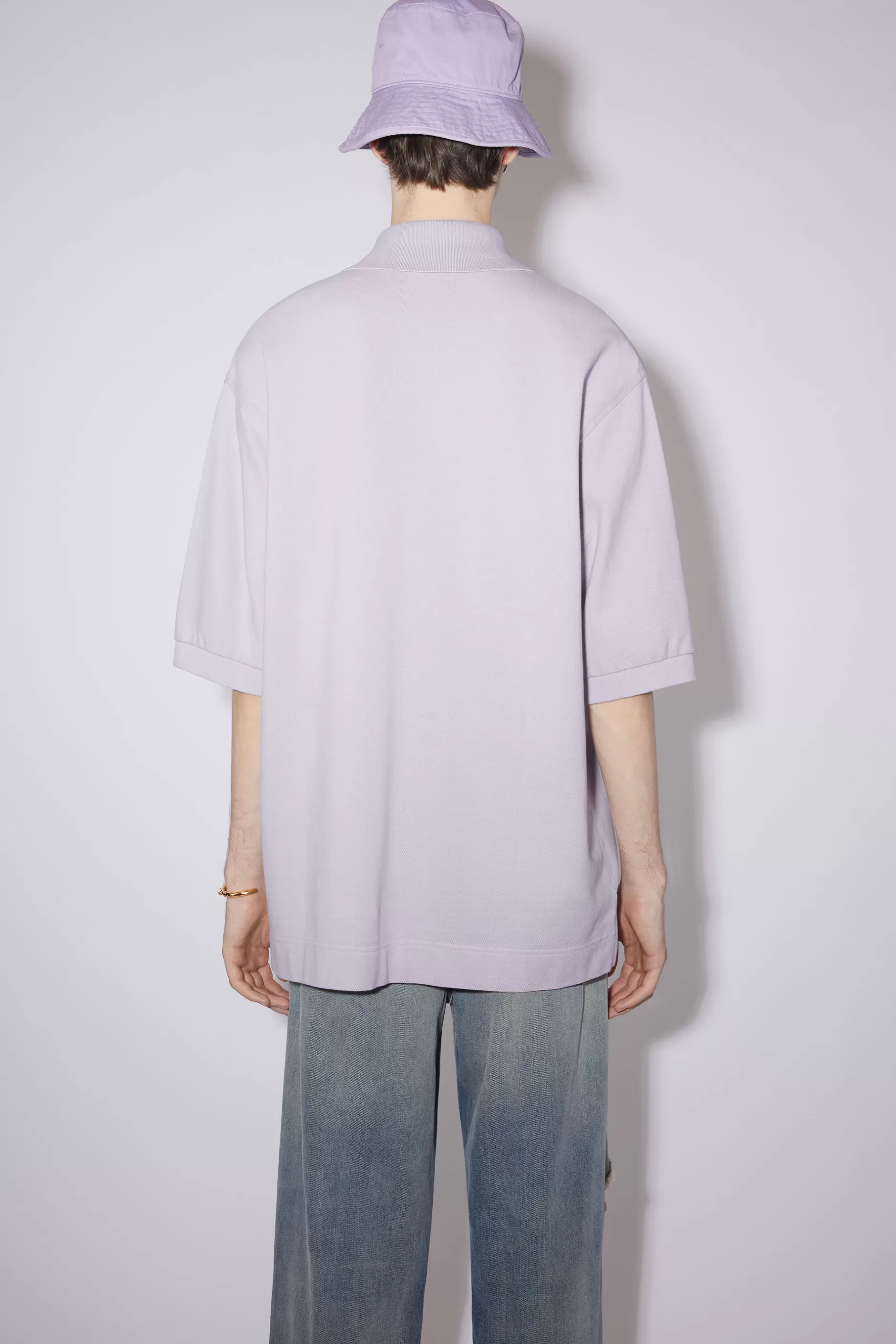 Acne Studios Polo-T-Shirt Mit Logo Zartlila Outlet