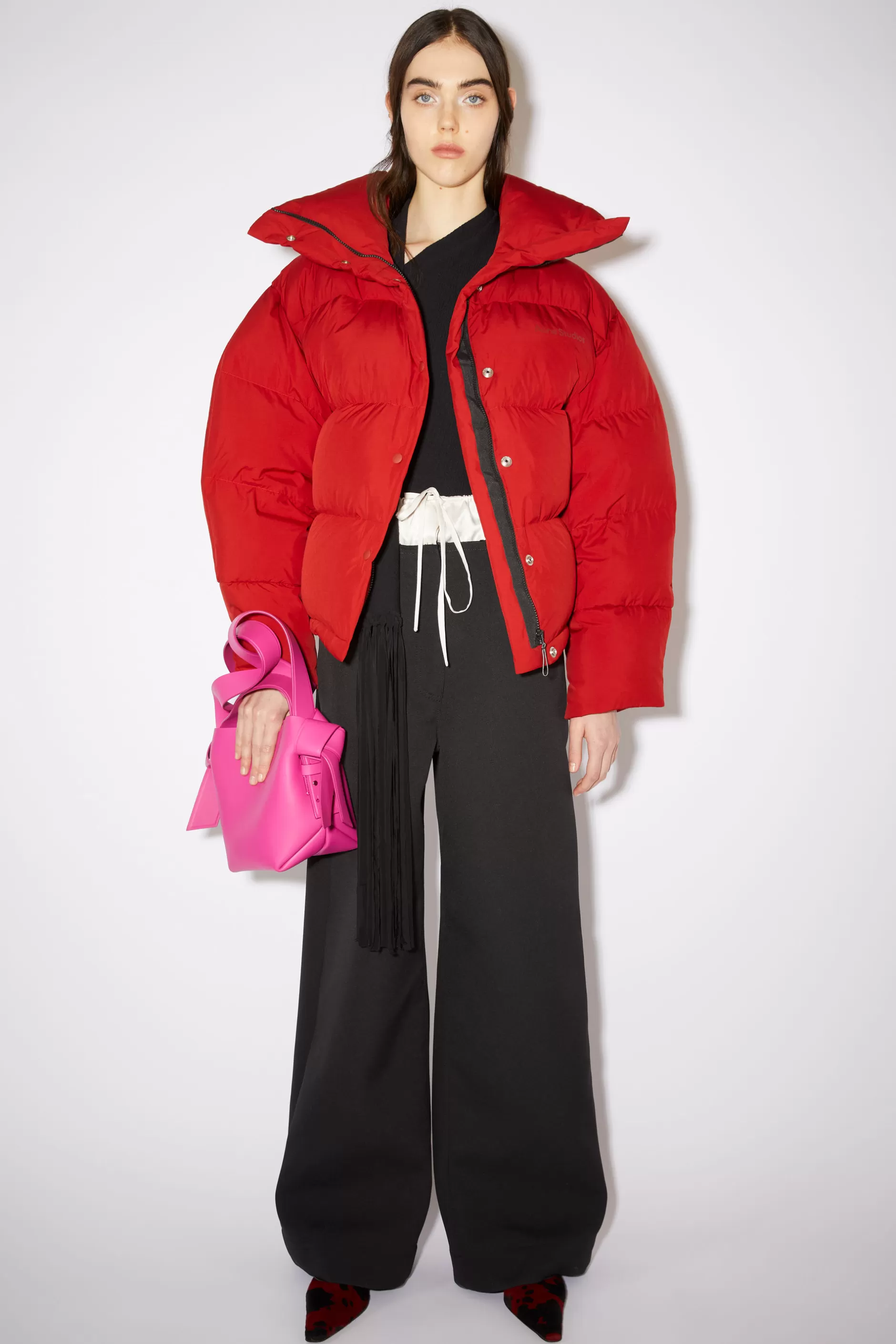 Acne Studios Pufferjacke Mit Daunen Kirschrot Hot