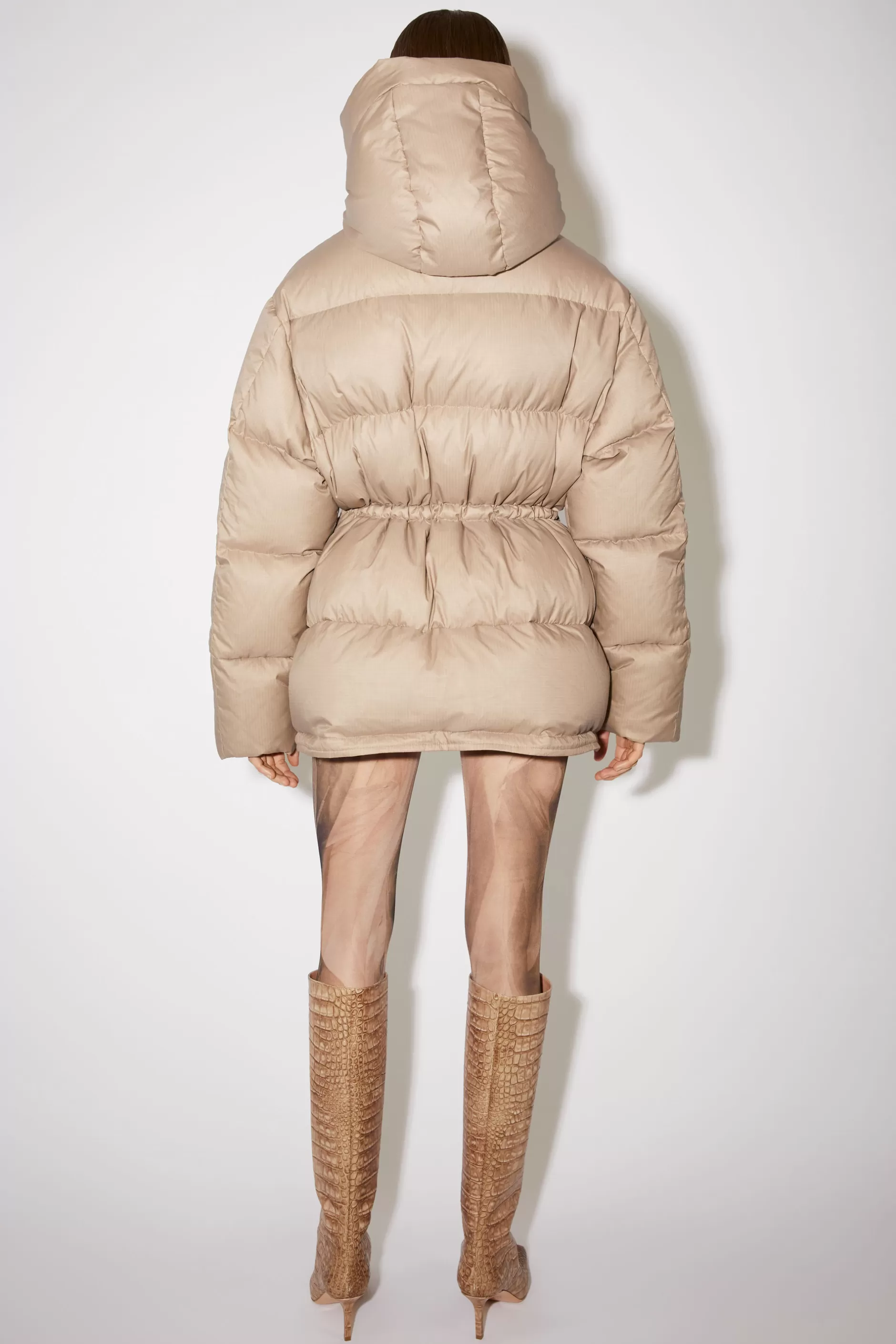 Acne Studios Pufferjacke Mit Kapuze Pilzbeige Clearance