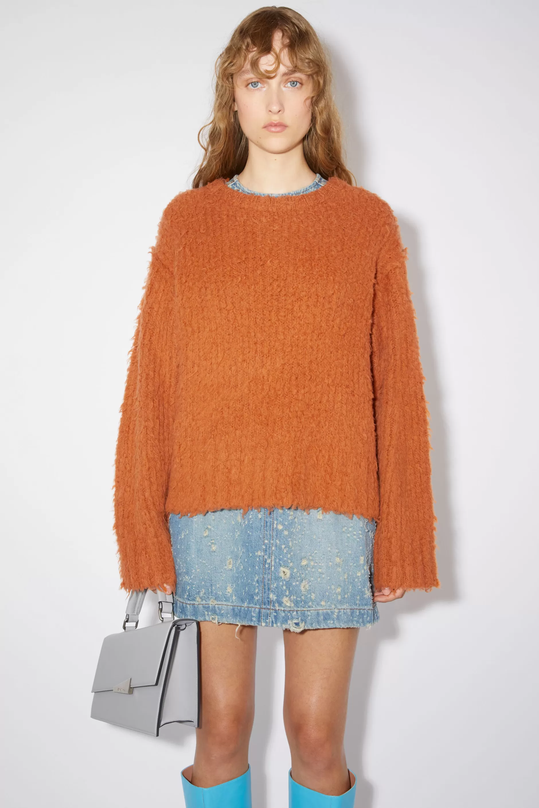 Acne Studios Pullover Aus Flauschiger Merinowolle Rostbraun Cheap