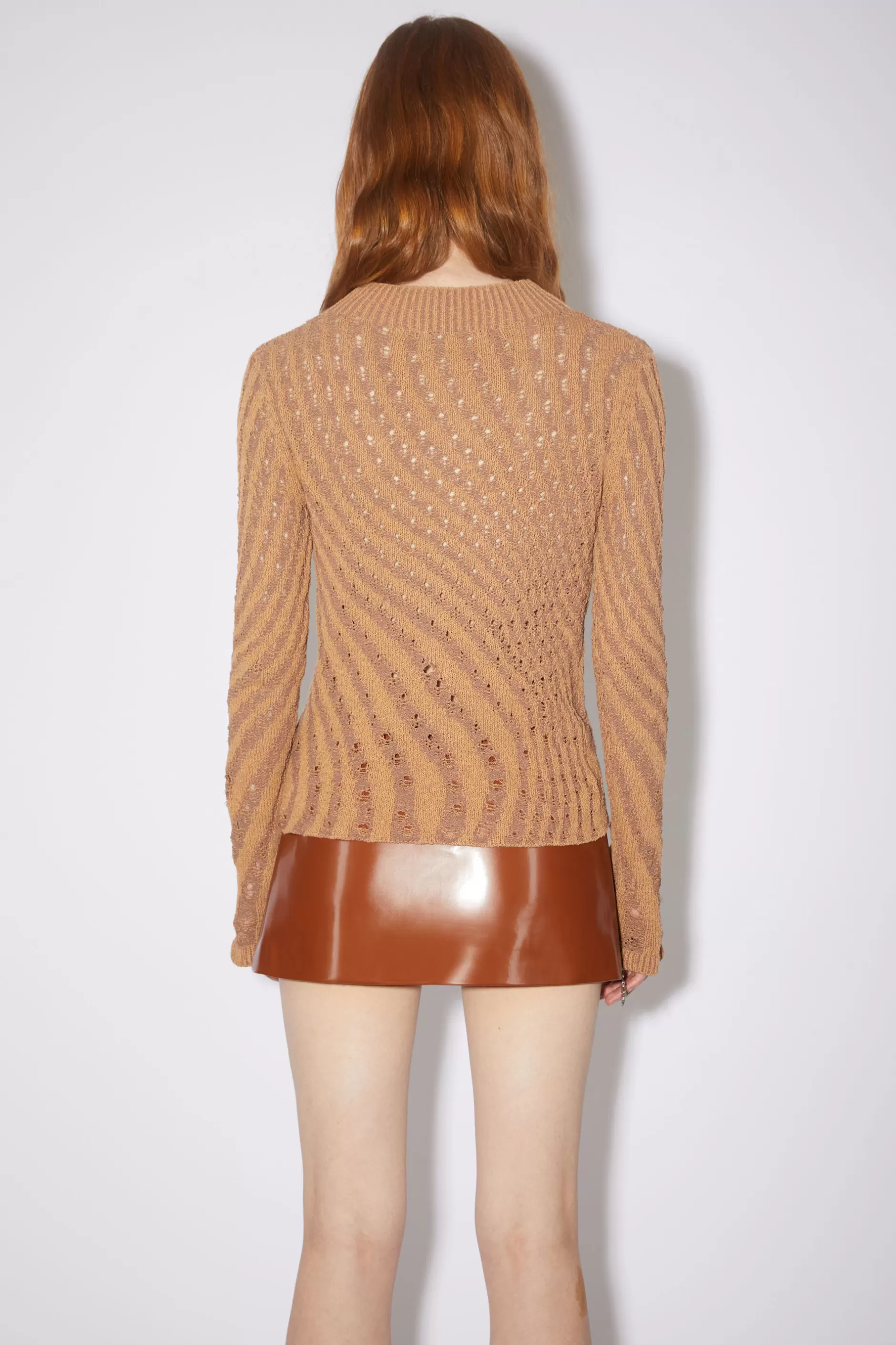 Acne Studios Pullover Aus Geripptem Jacquard Tabakbraun Online