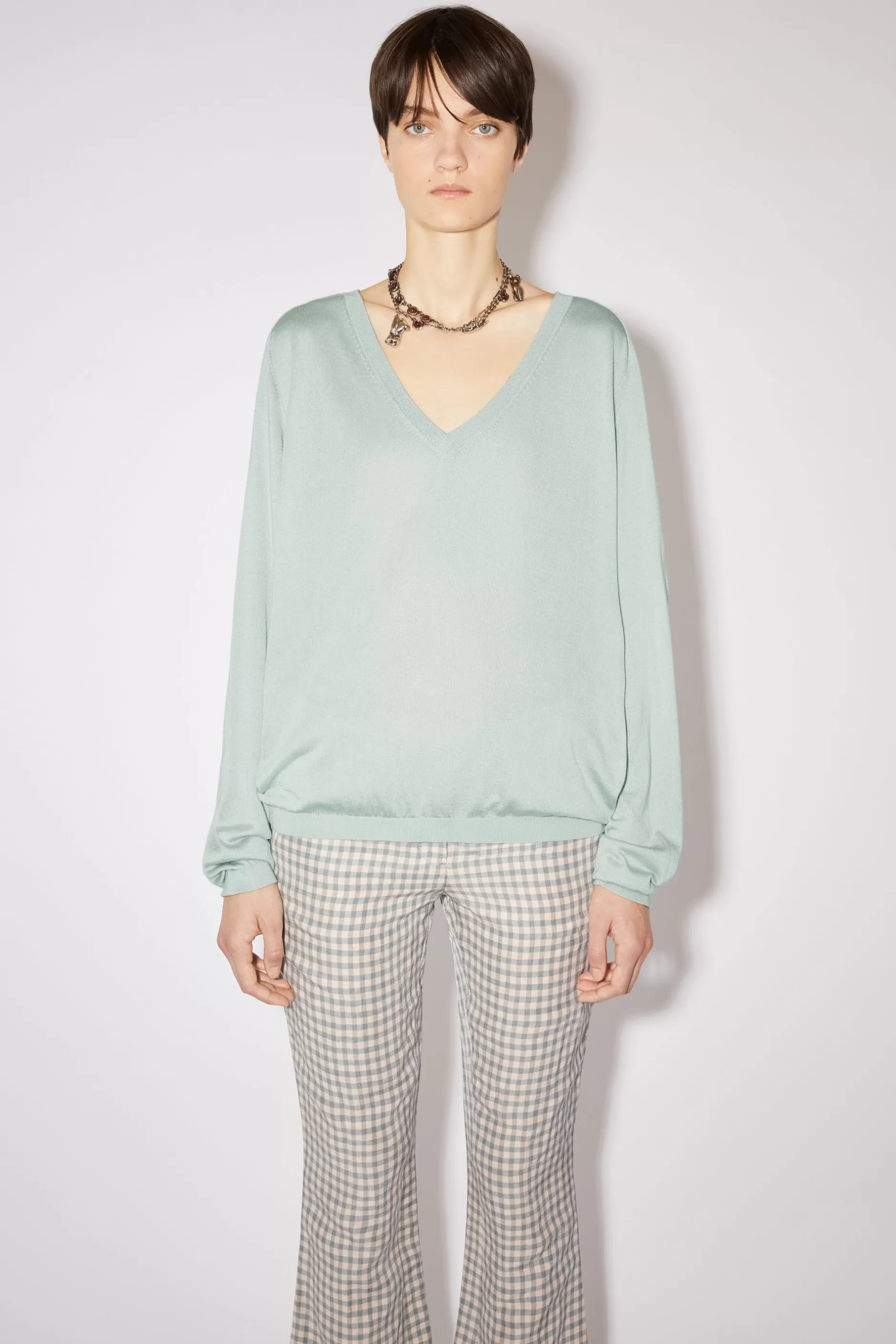 Acne Studios Pullover Aus Seide Eisblau Sale