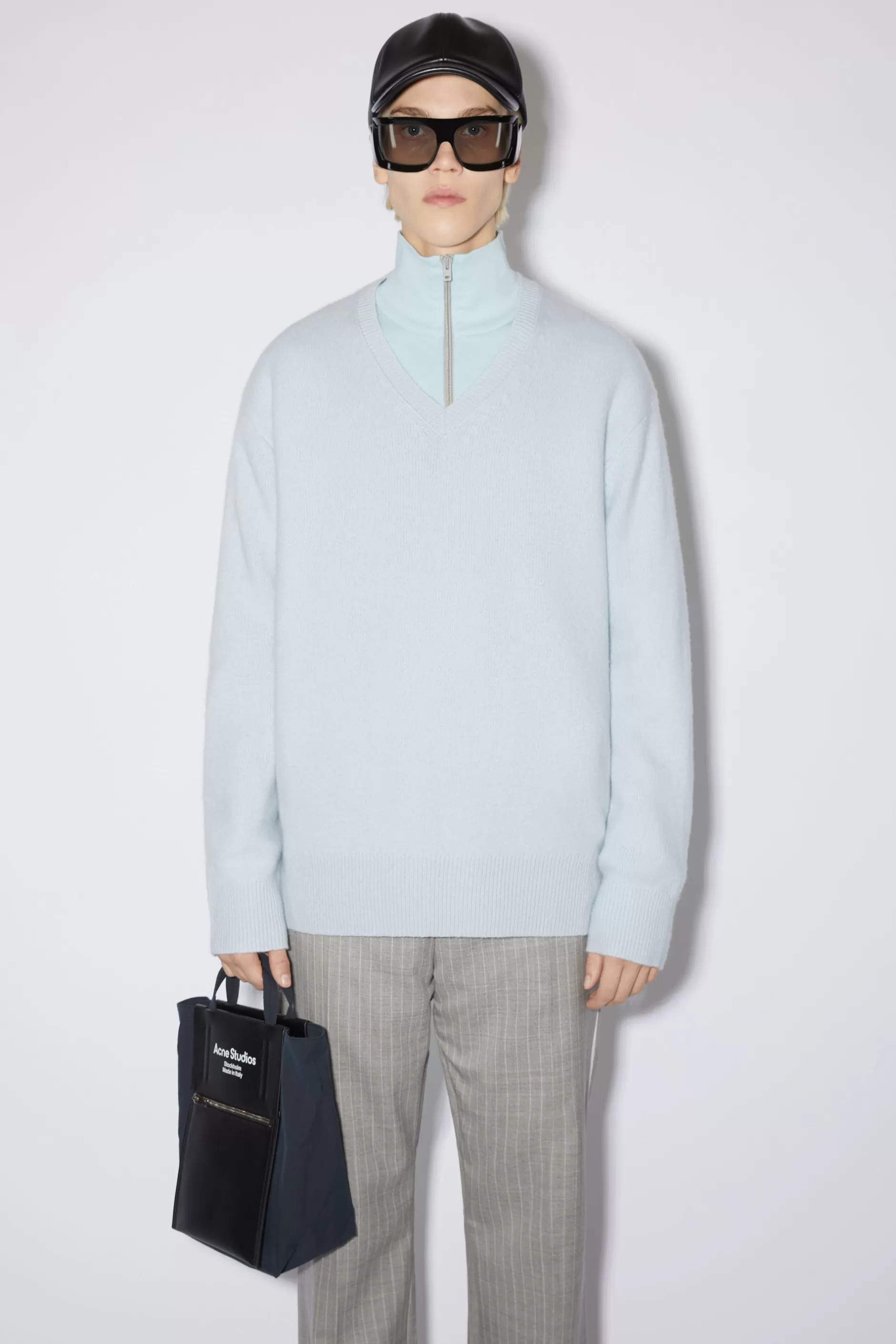 Acne Studios Pullover Aus Woll-Kaschmir-Mix Staubblau Online