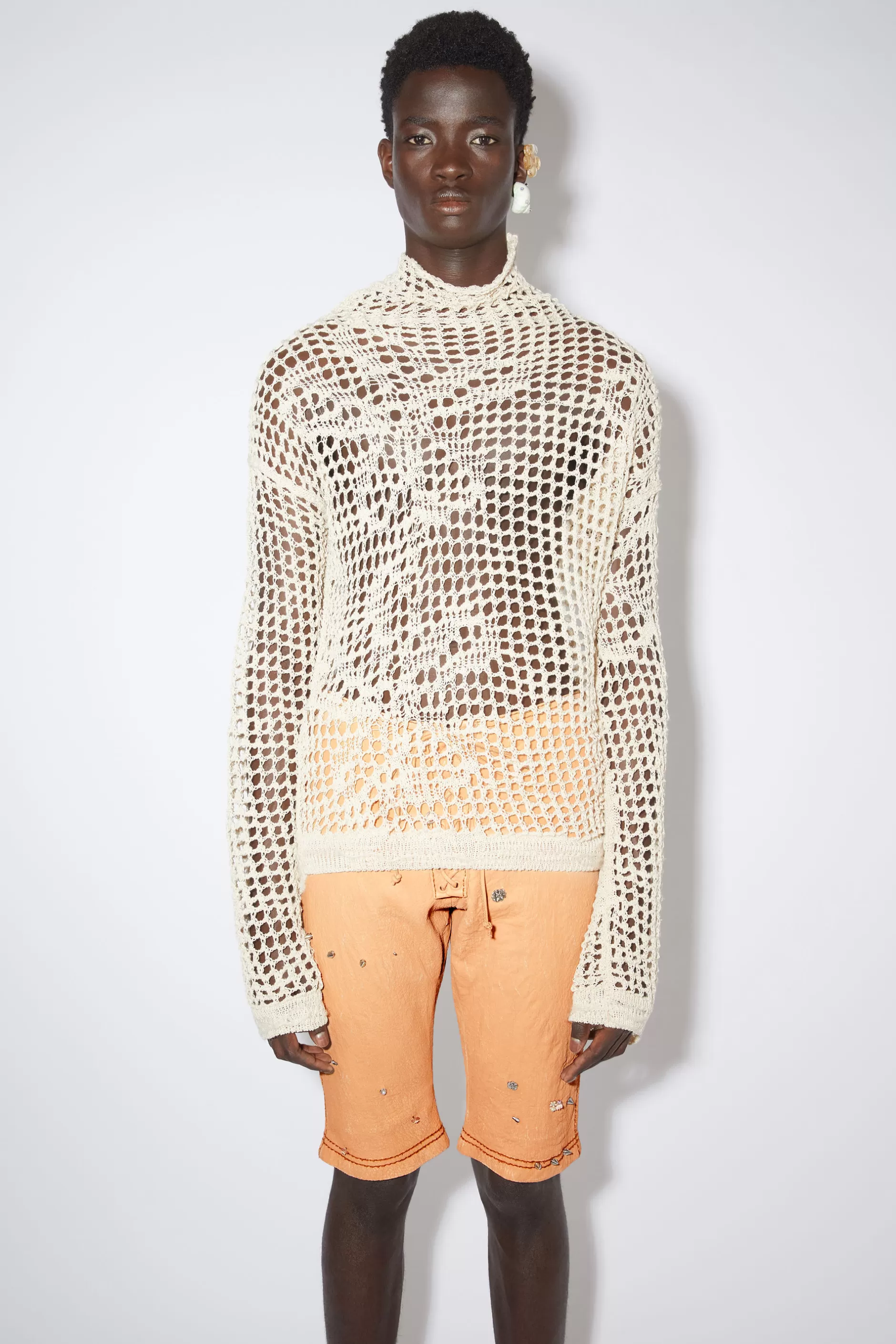 Acne Studios Pullover Aus Woll-Mix Ecru-Beige Outlet