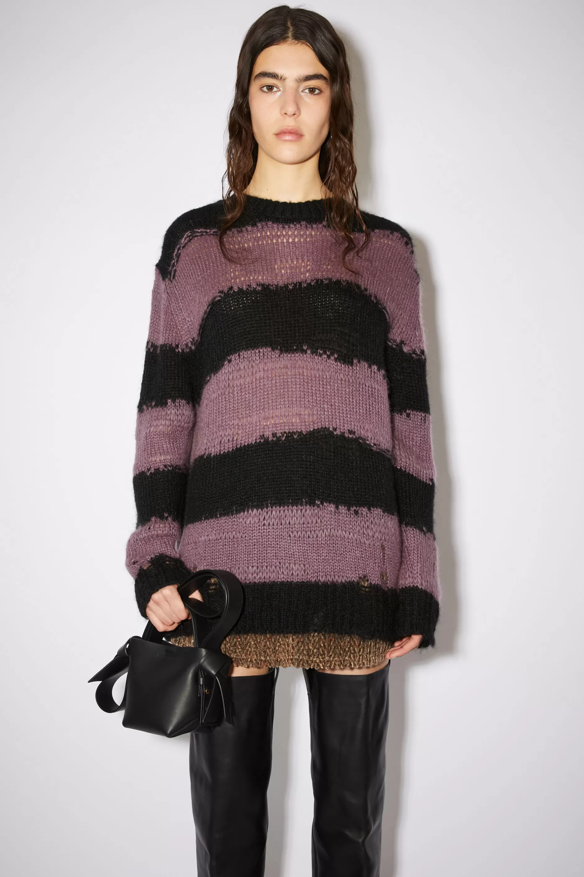 Acne Studios Pullover Im Used-Look Malve/Schwarz Fashion