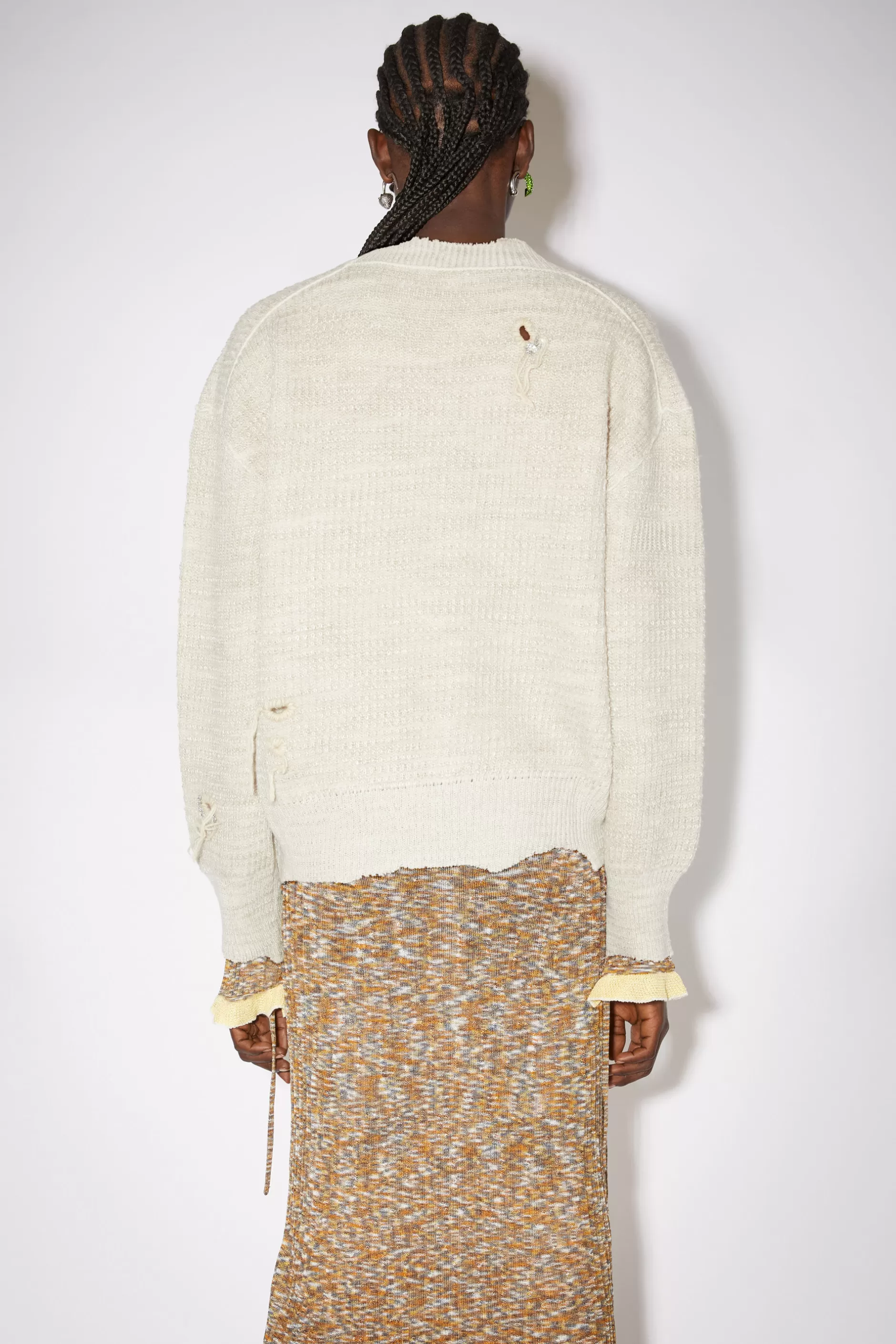 Acne Studios Pullover Im Used-Look Blassgrau/Weis Best Sale