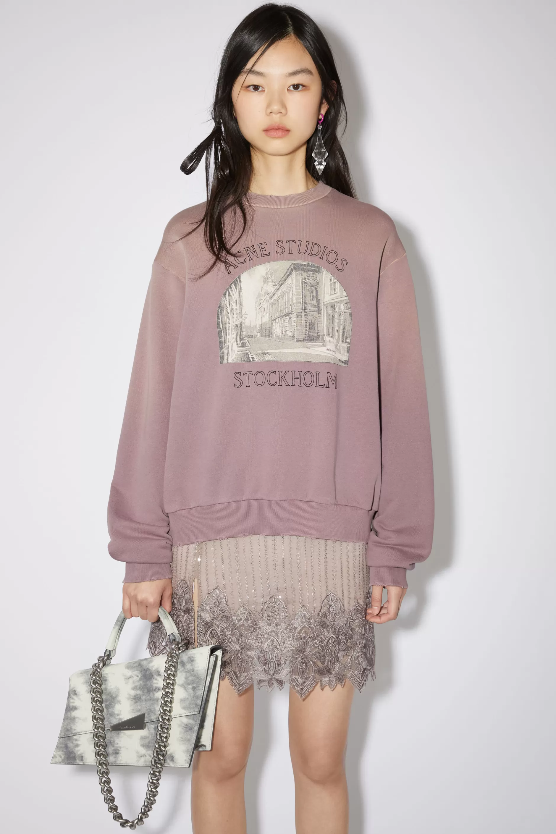 Acne Studios Pullover Mit Print Staublila Clearance