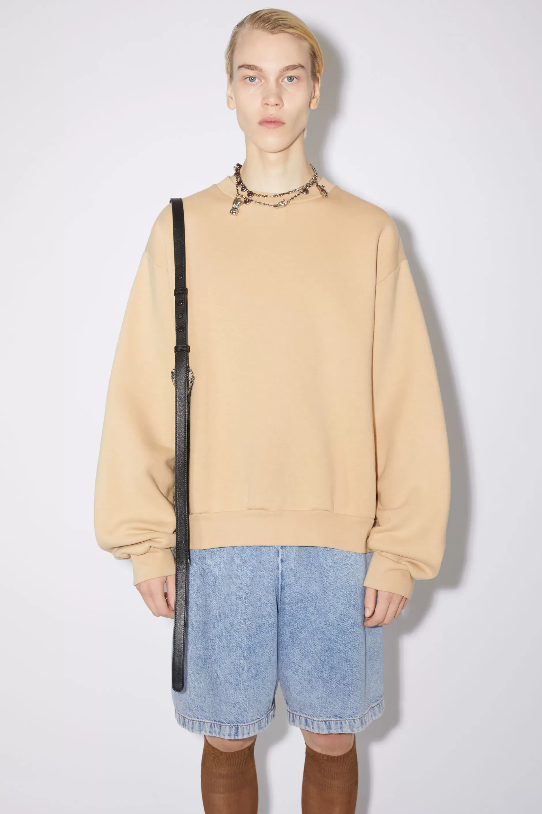 Acne Studios Pullover Mit Rundhalsausschnitt Helles Camel Hot