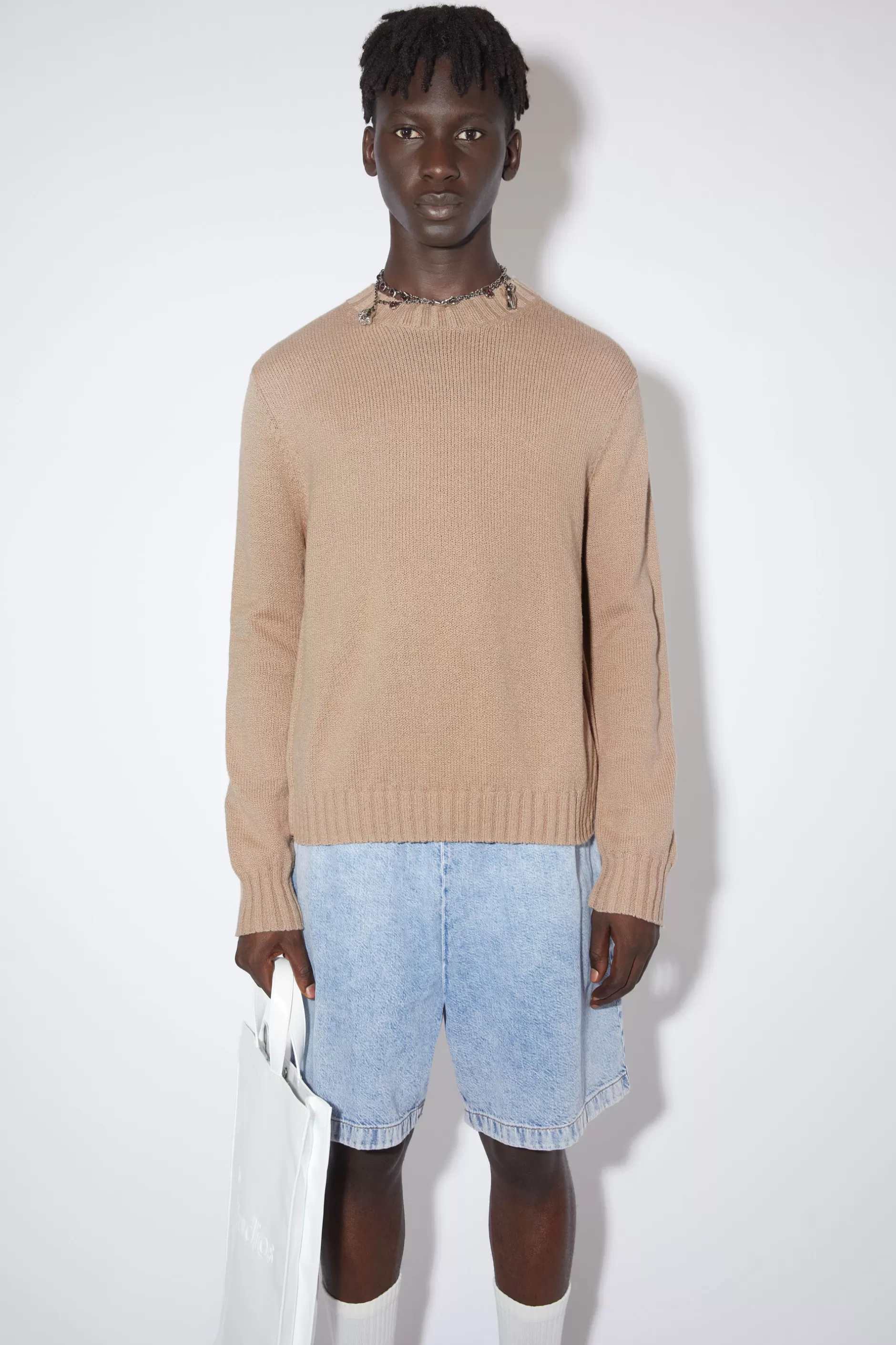 Acne Studios Pullover Mit Rundhalsausschnitt Pilzbeige Best Sale