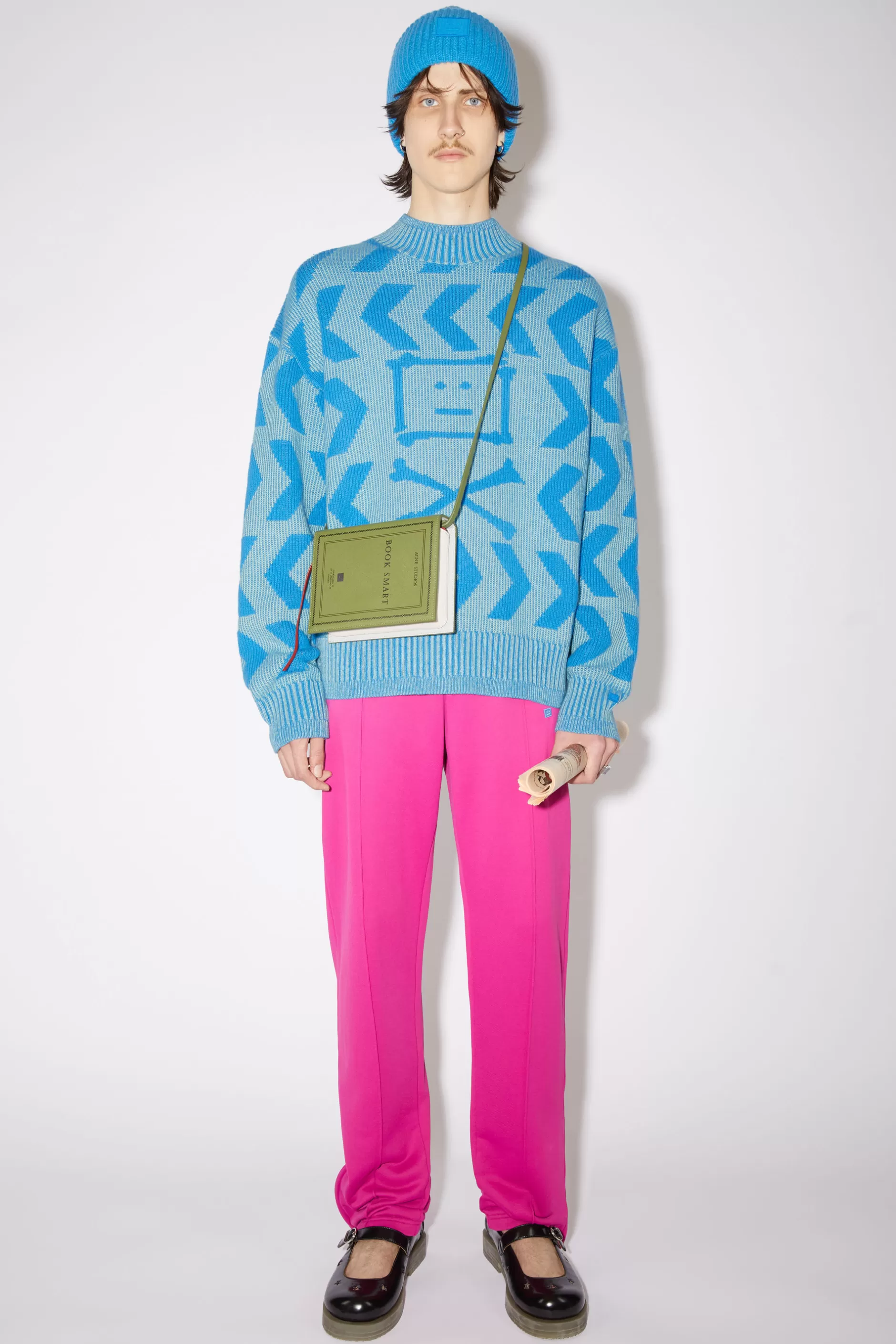 Acne Studios Pullover Mit Rundhalsausschnitt Minzgrun/Saphirblau Hot