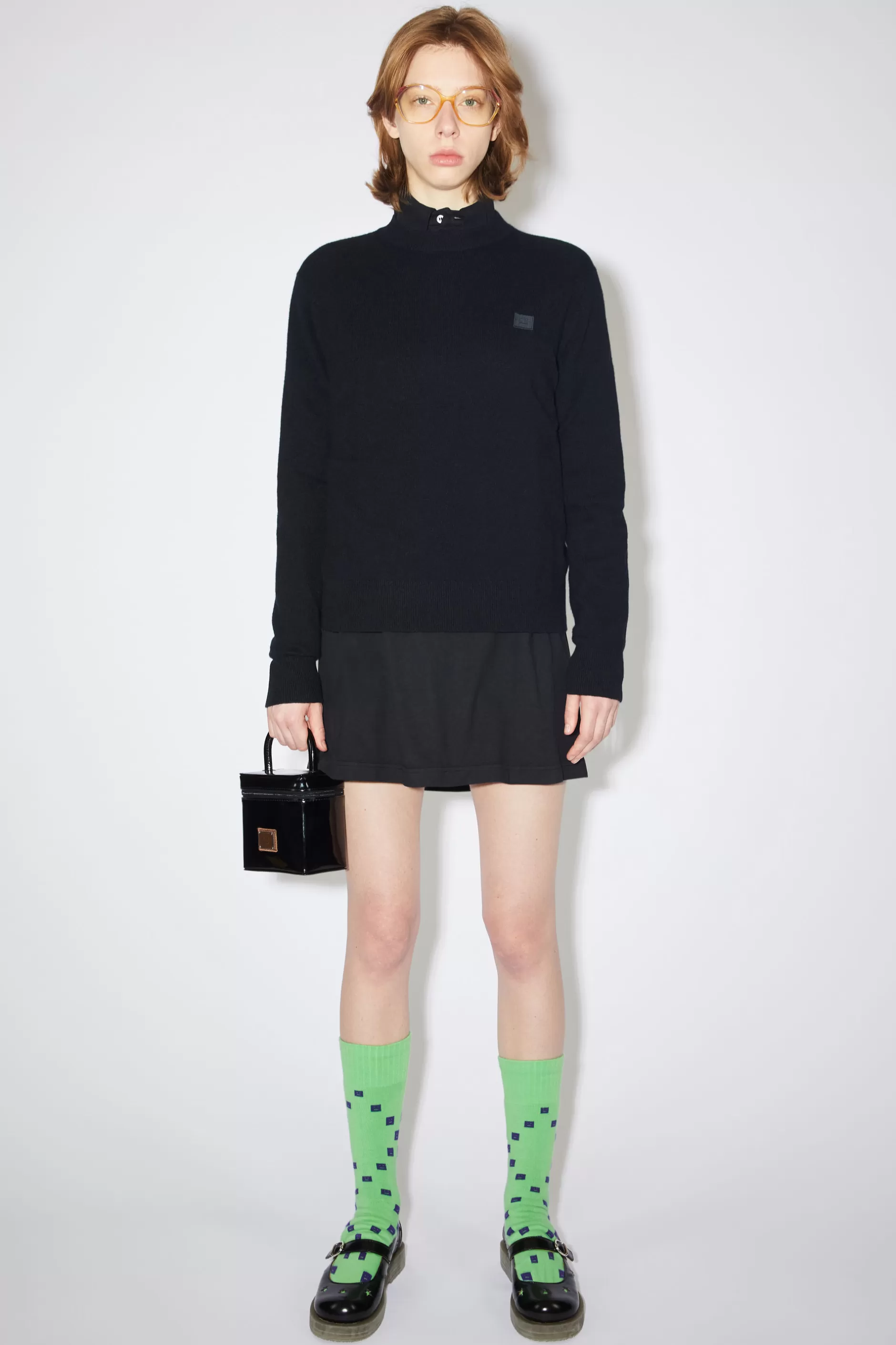 Acne Studios Pullover Mit Rundhalsausschnitt Schwarz Cheap