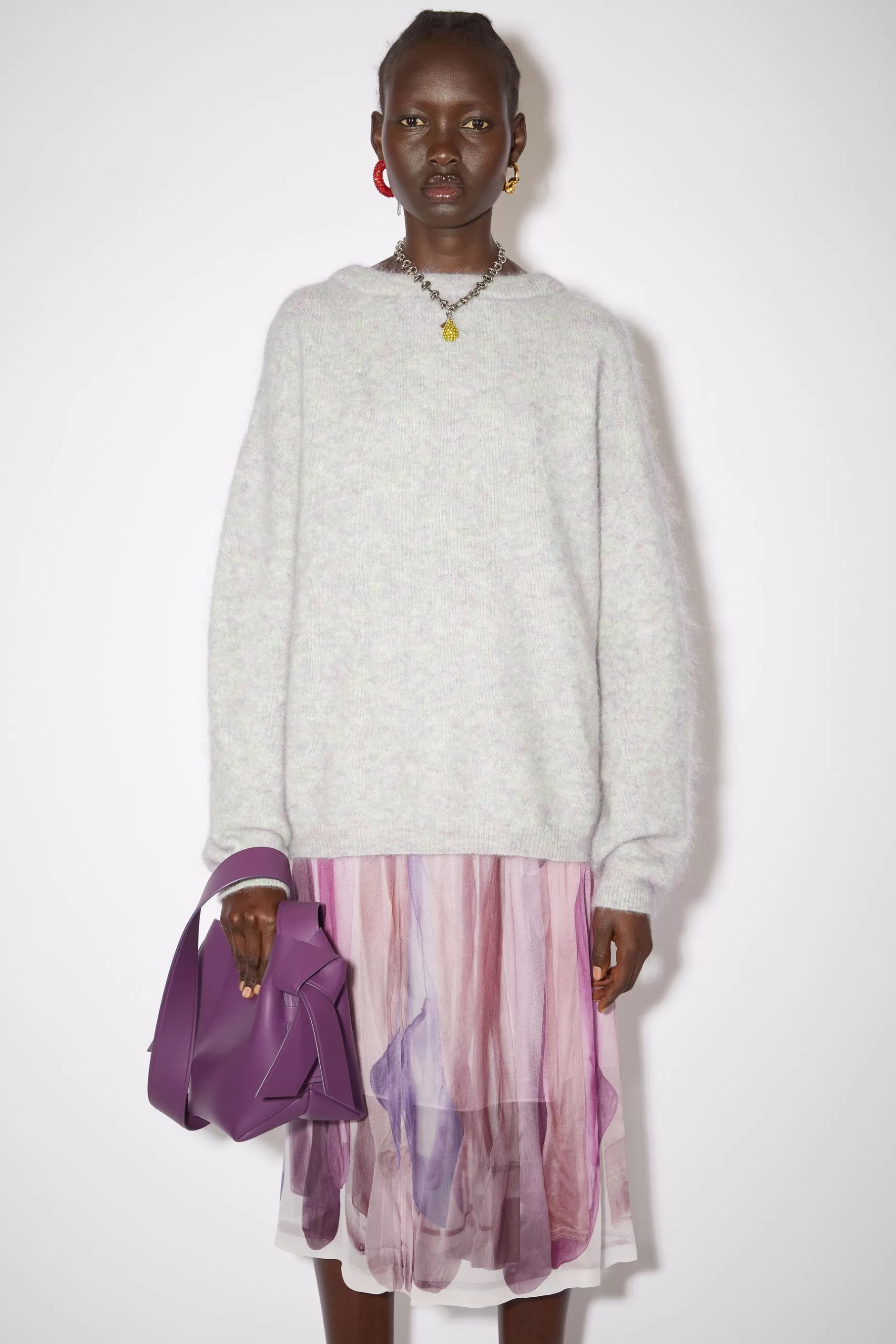 Acne Studios Pullover Mit Rundhalsausschnitt Zartgrun Meliert Online