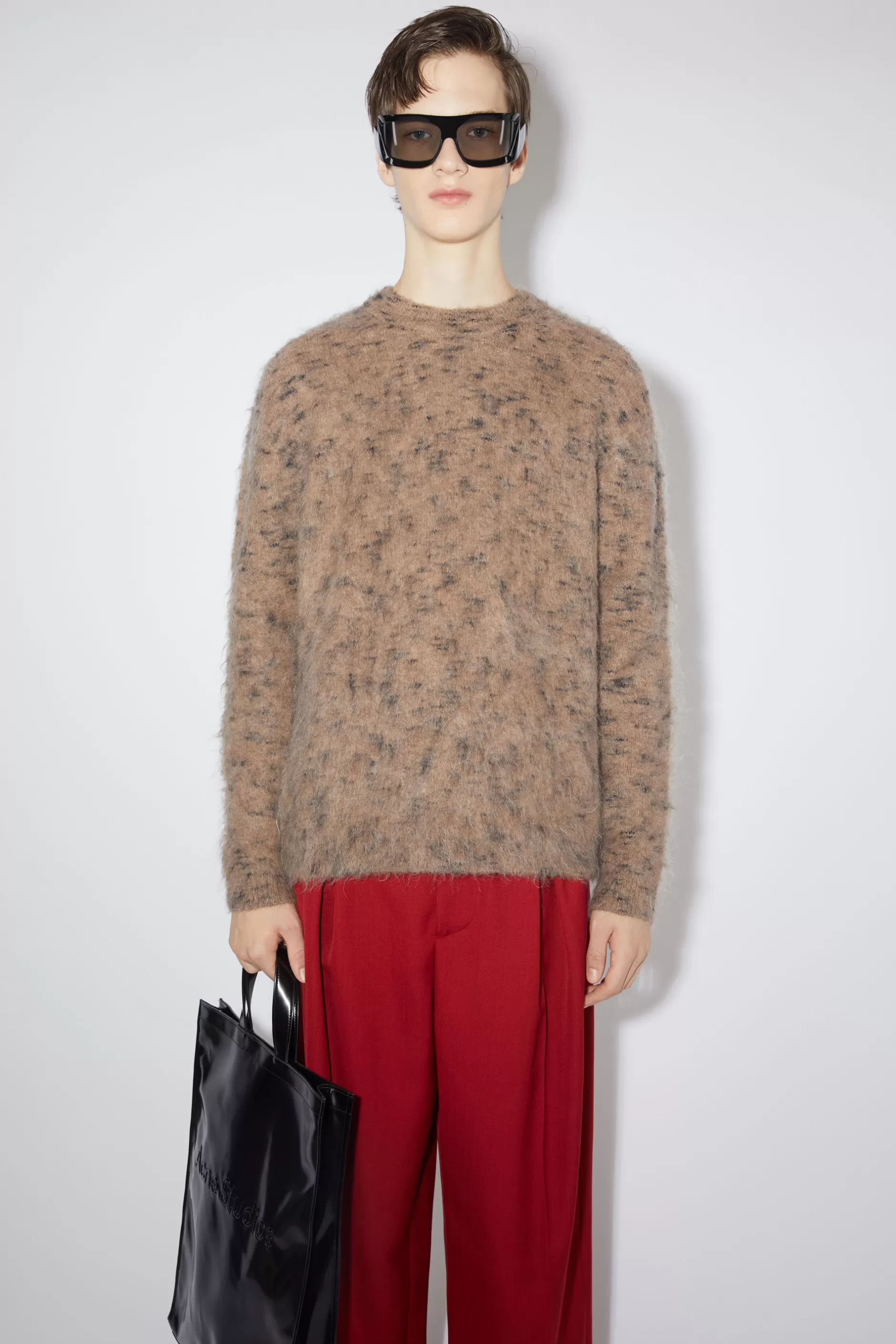 Acne Studios Pullover Mit Rundhalsausschnitt Kardinalbraun Best Sale