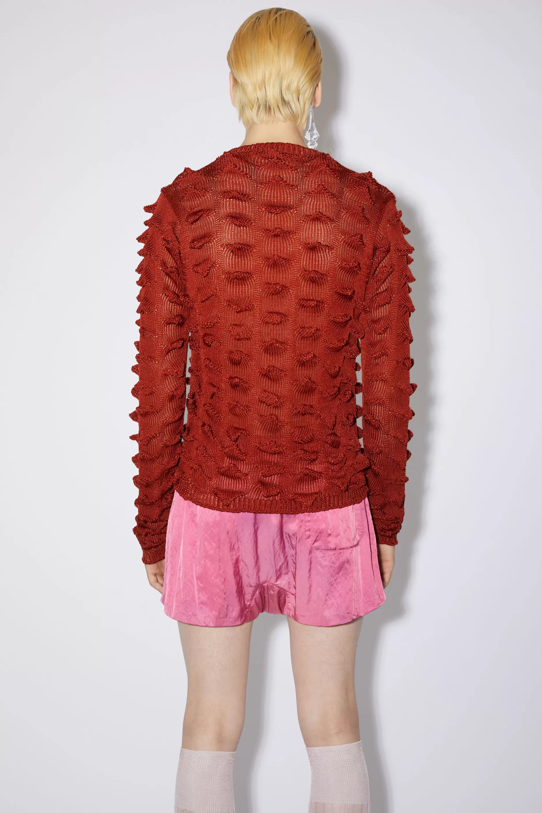 Acne Studios Pullover Mit Rundhalsausschnitt Rostrot Clearance