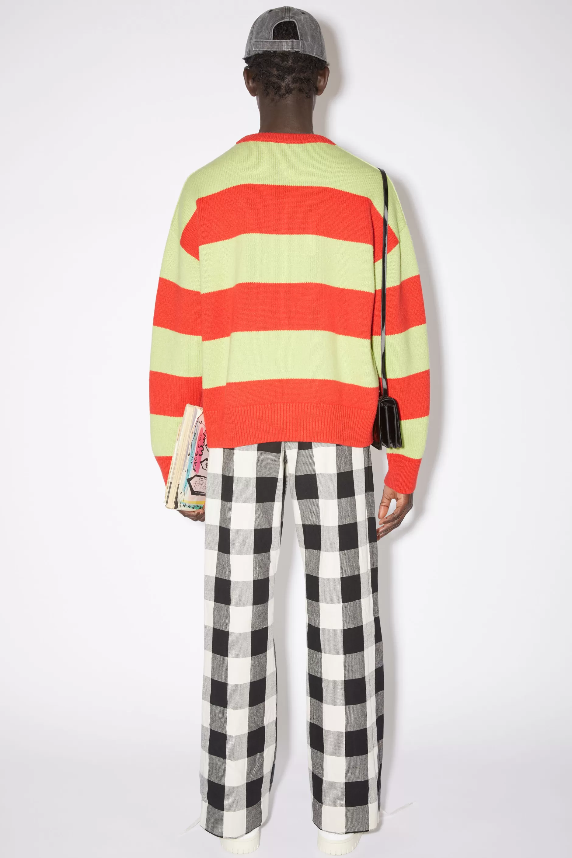 Acne Studios Pullover Mit Rundhalsausschnitt Chilirot/Blassgrun Best Sale