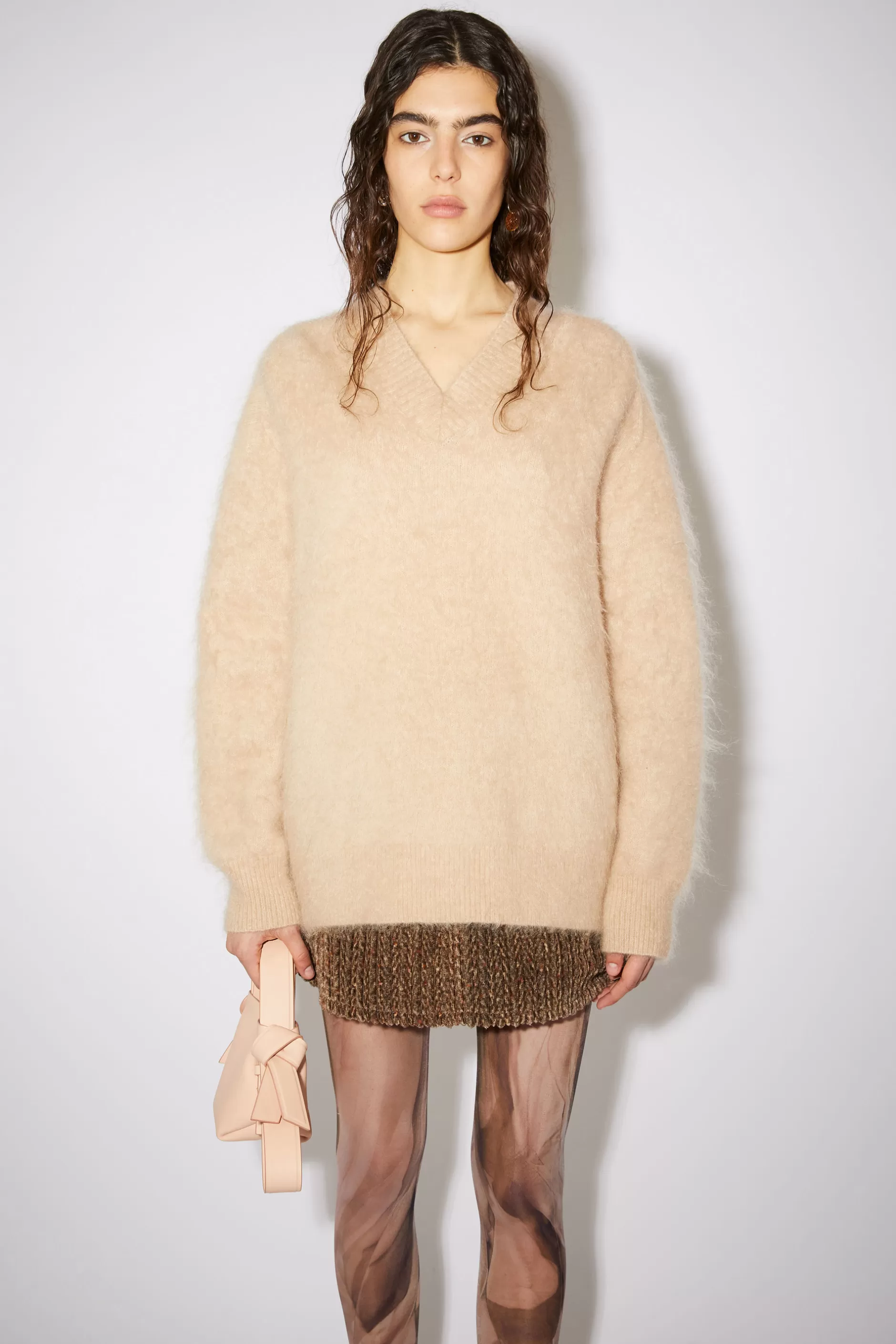 Acne Studios Pullover Mit V-Ausschnitt Warmes Beige Outlet