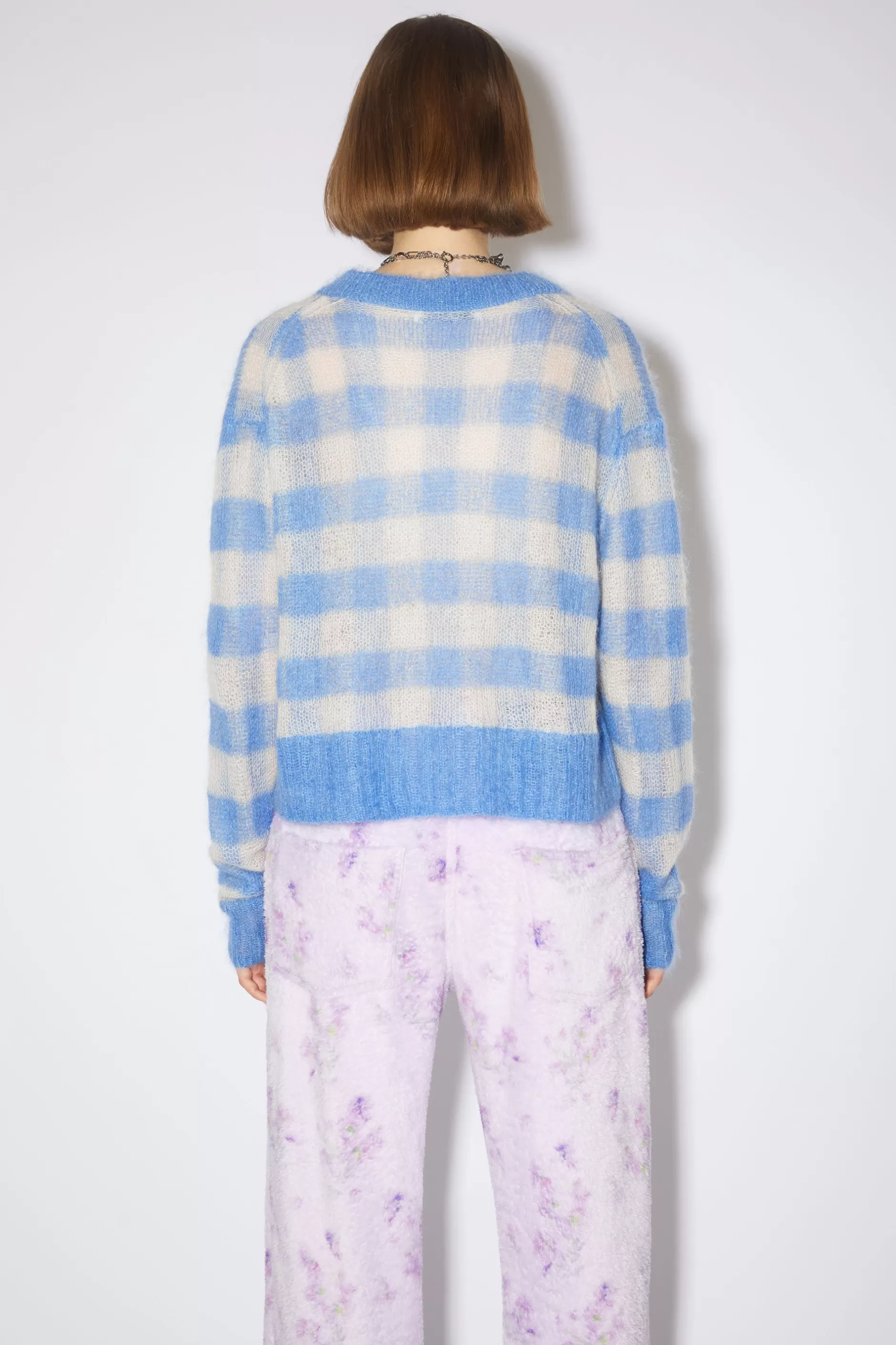 Acne Studios Pullover Mit Vichy-Karo Blau/Hellbeige Clearance