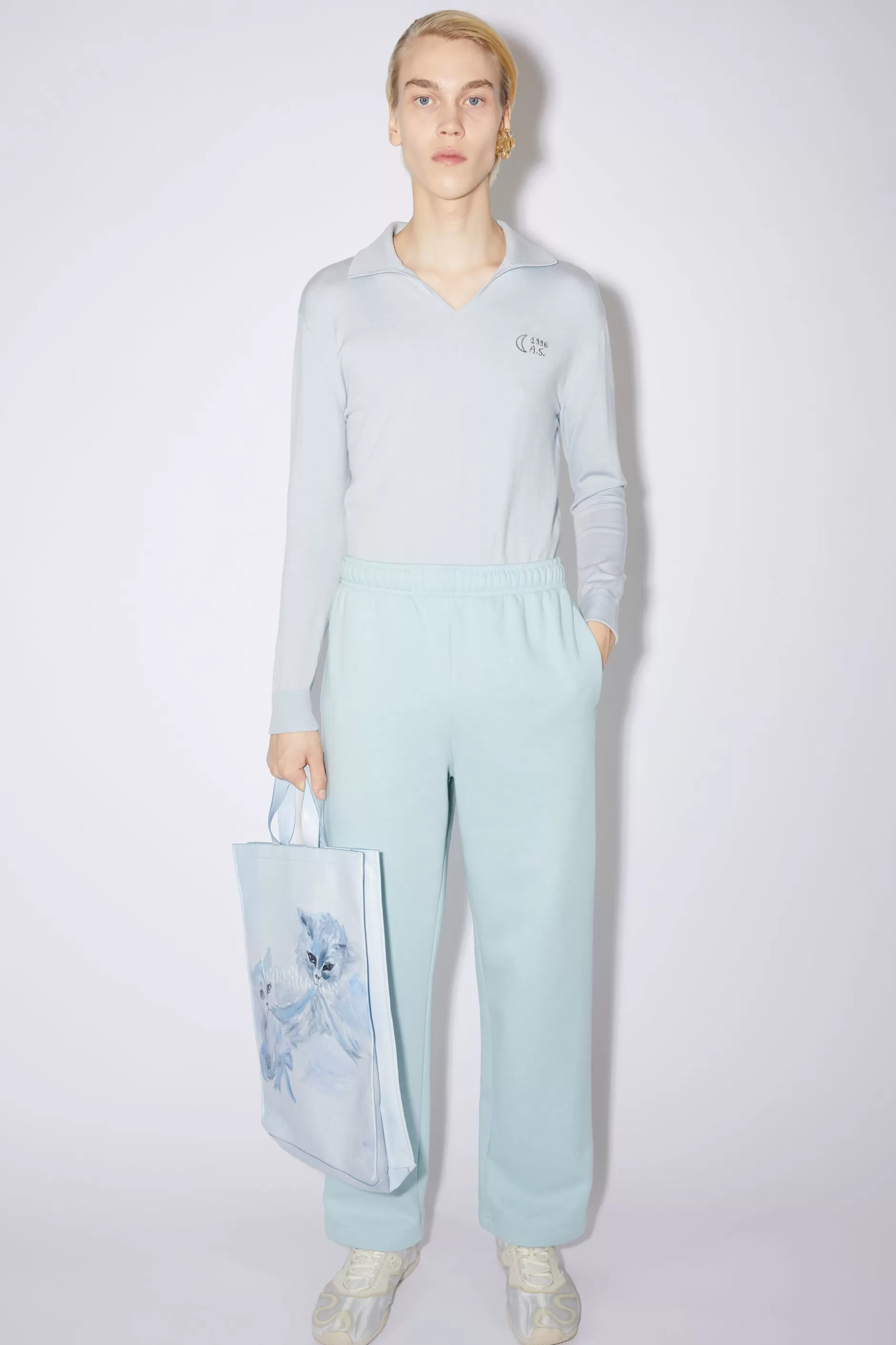 Acne Studios Regular Fit Sweatpants Mineral Blue Fashion