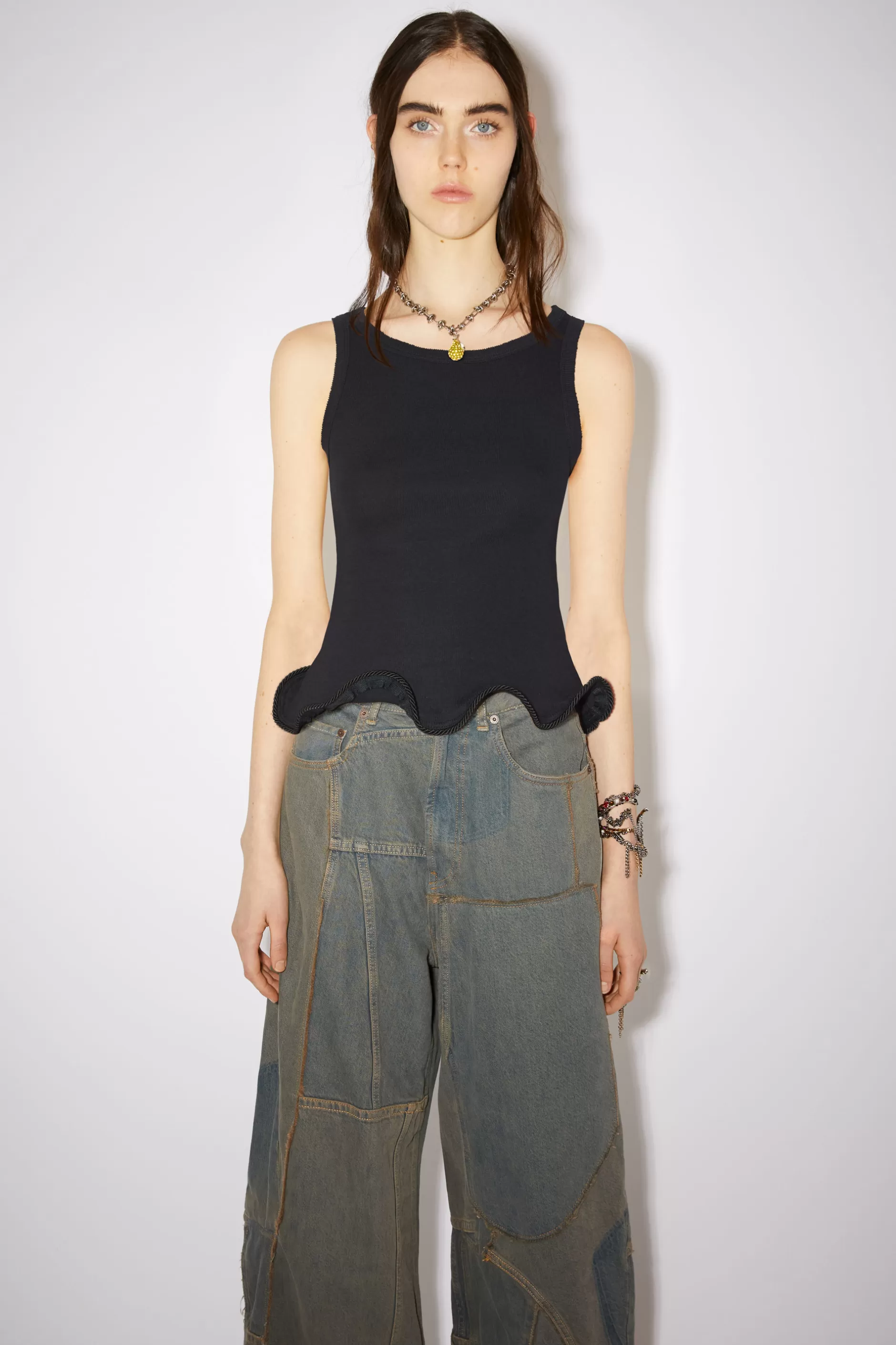 Acne Studios Ribbed Sleeveless Top Black Best