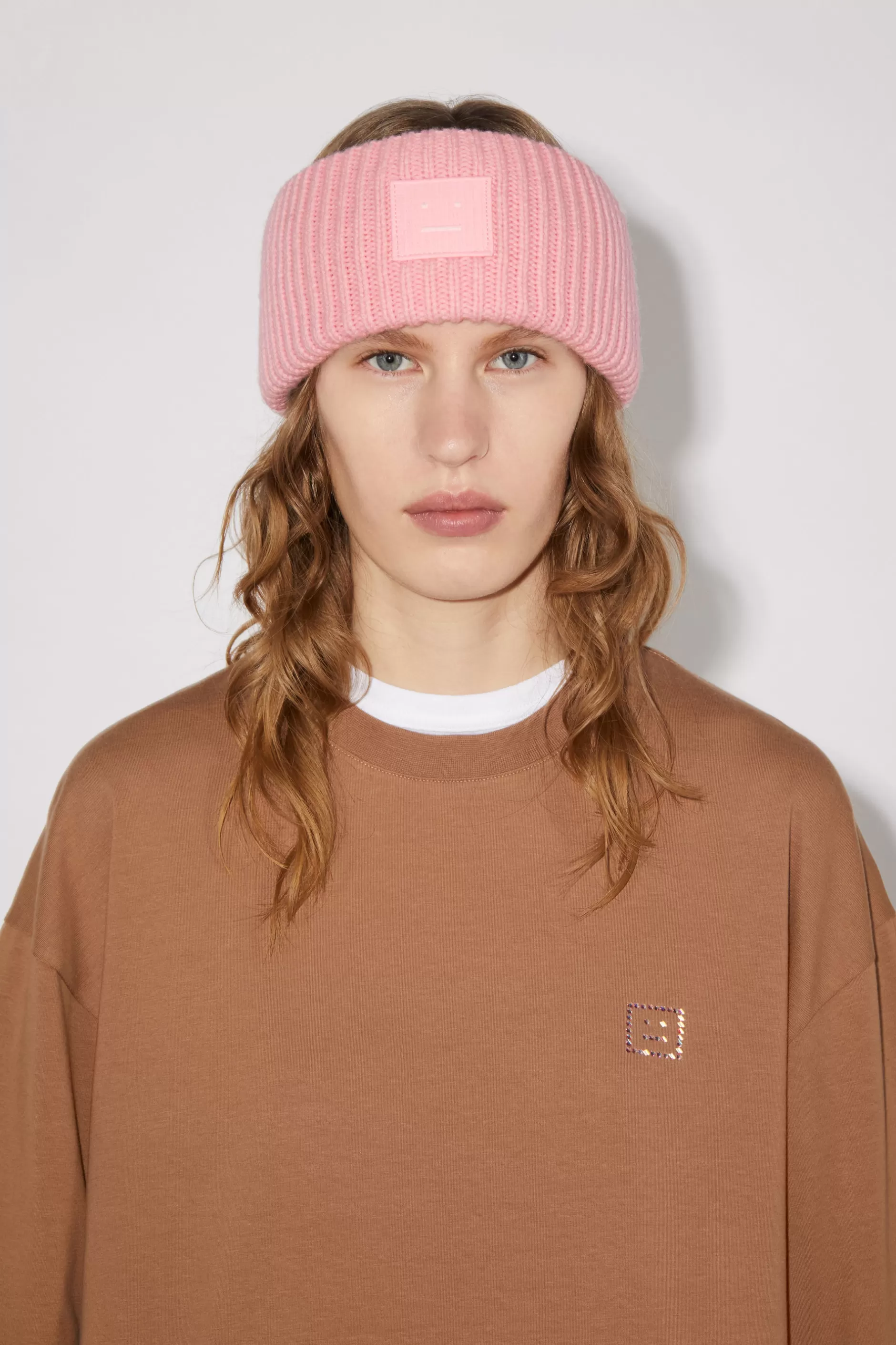 Acne Studios Rippstrick-Stirnband Puderrosa Discount