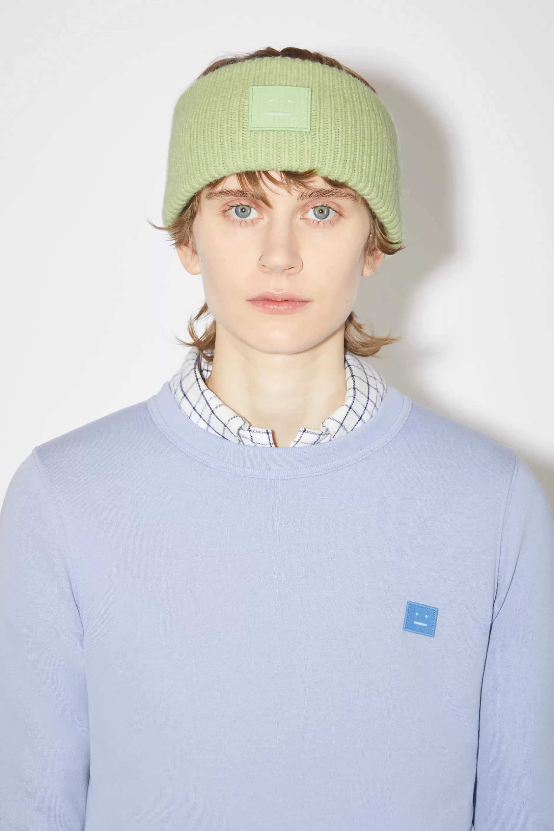 Acne Studios Rippstrick-Stirnband Blassgrun Meliert Online