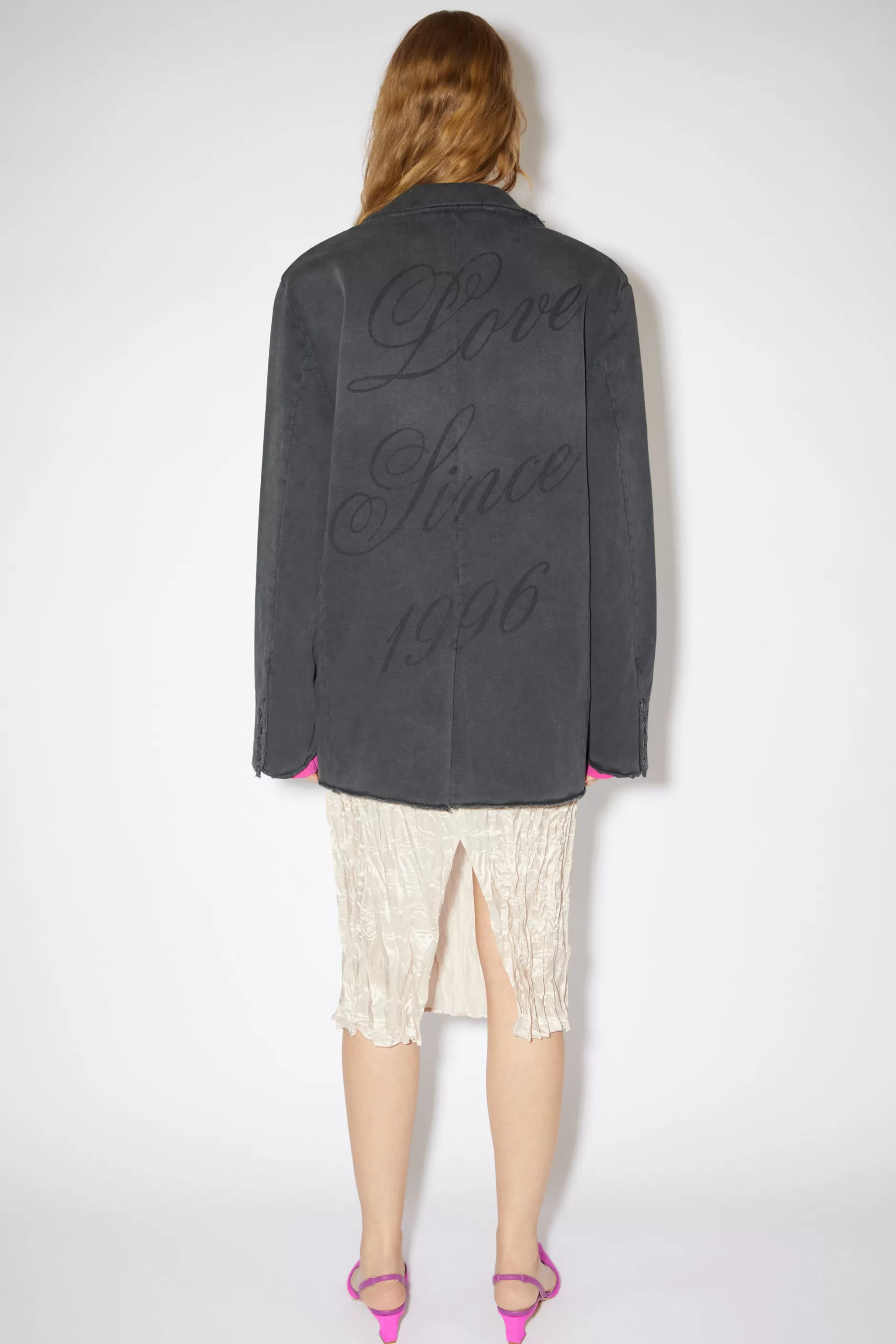 Acne Studios Sakko Mit Print Ausgebleichtes Schwarz Online