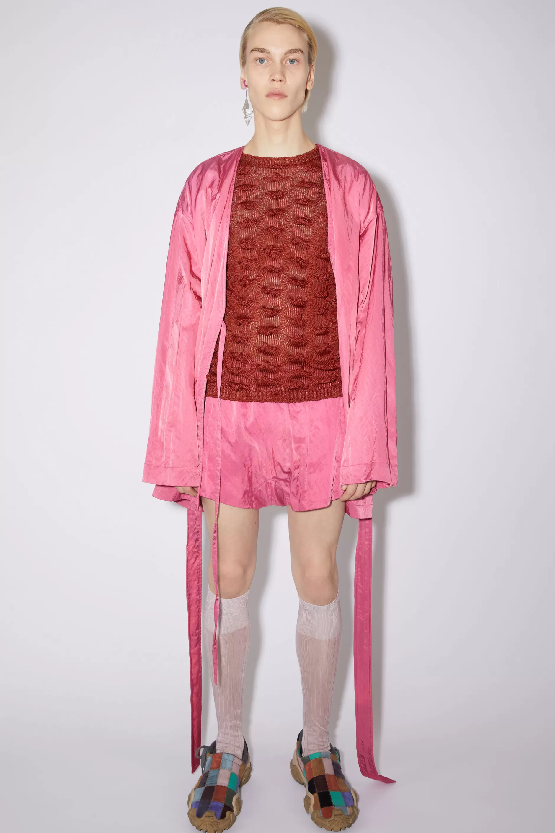 Acne Studios Satin-Shorts Fuchsia Flash Sale