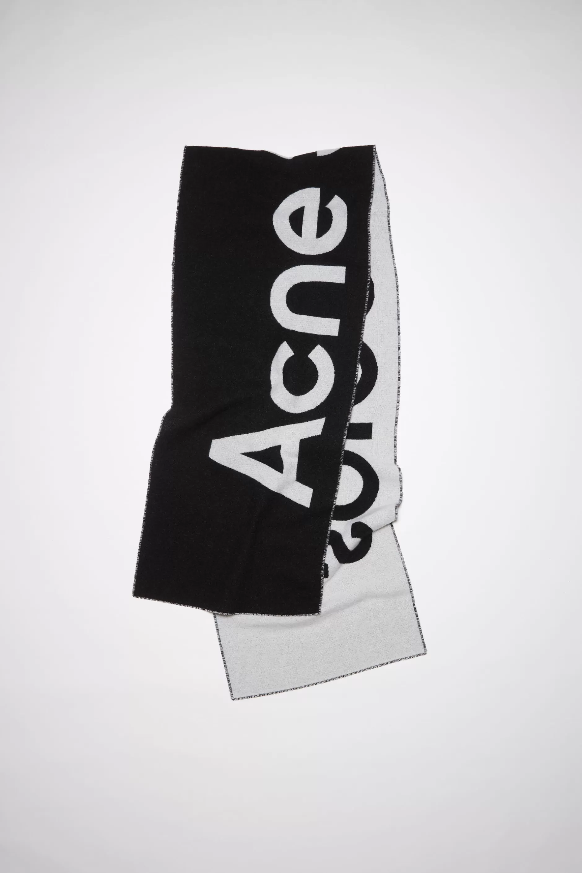 Acne Studios Schal Mit Logo-Jacquardmuster Schwarz/Weis Clearance