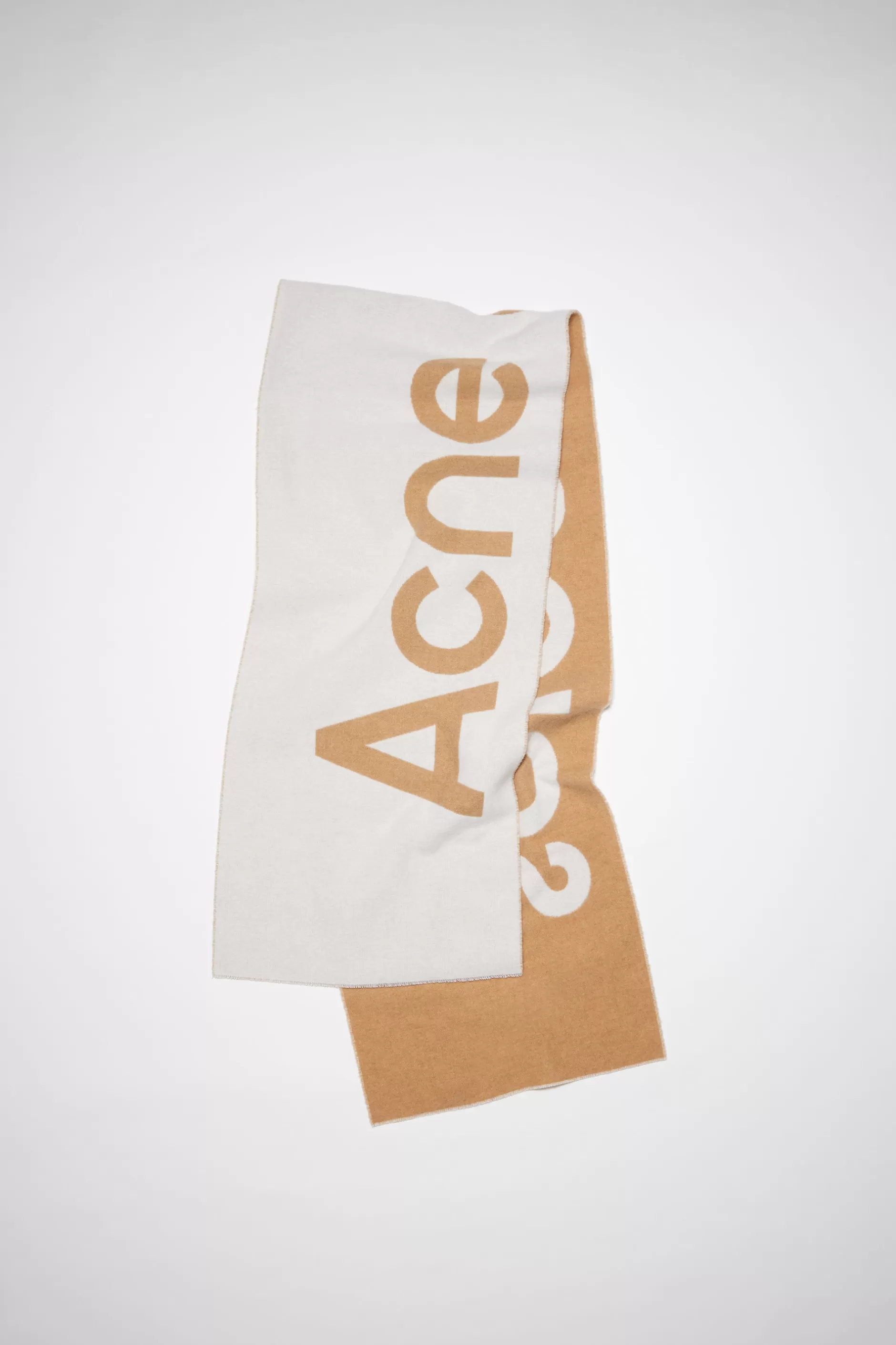 Acne Studios Schal Mit Logo-Jacquardmuster Haferbeige/Camel Outlet