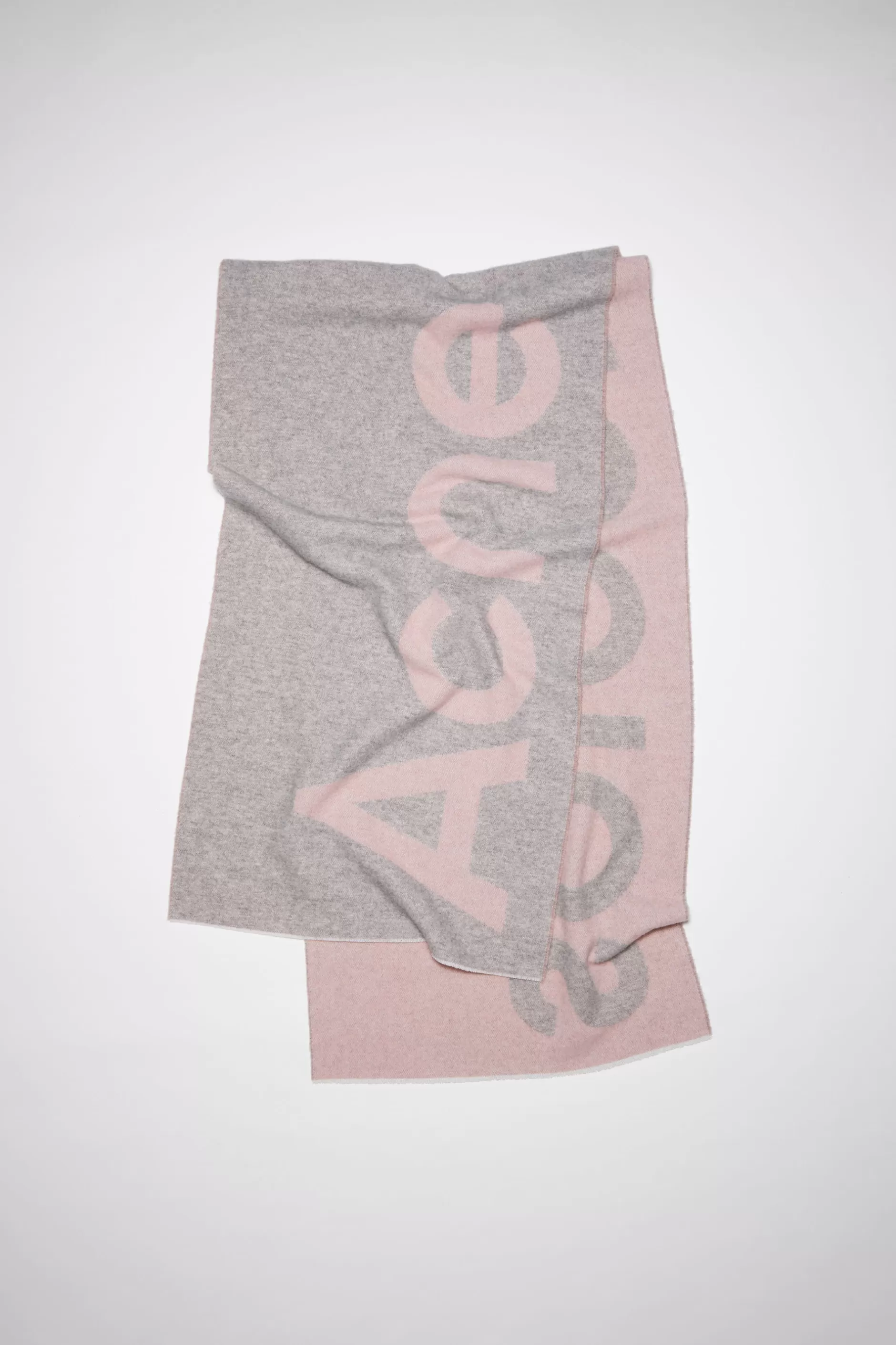 Acne Studios Schal Mit Logo-Jacquardmuster Hellrosa/Grau Online