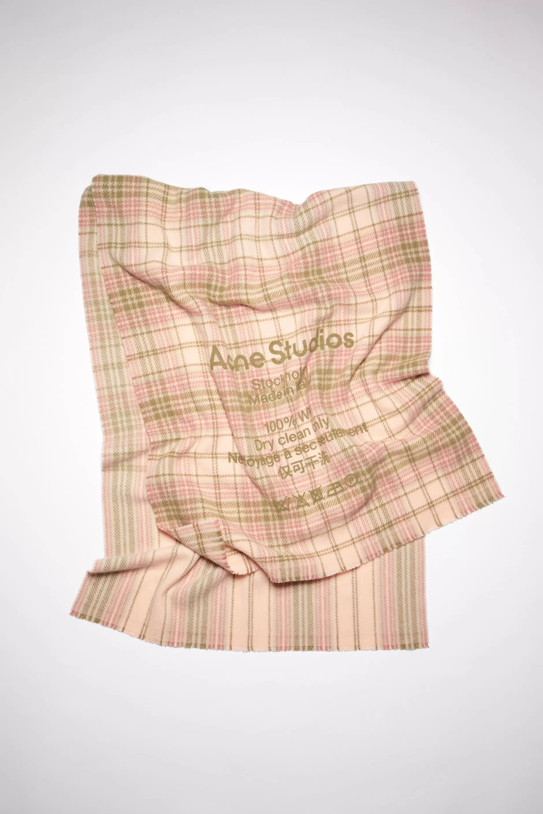 Acne Studios Schal Mit Schottenkaro Rosa/Khakigrun Discount