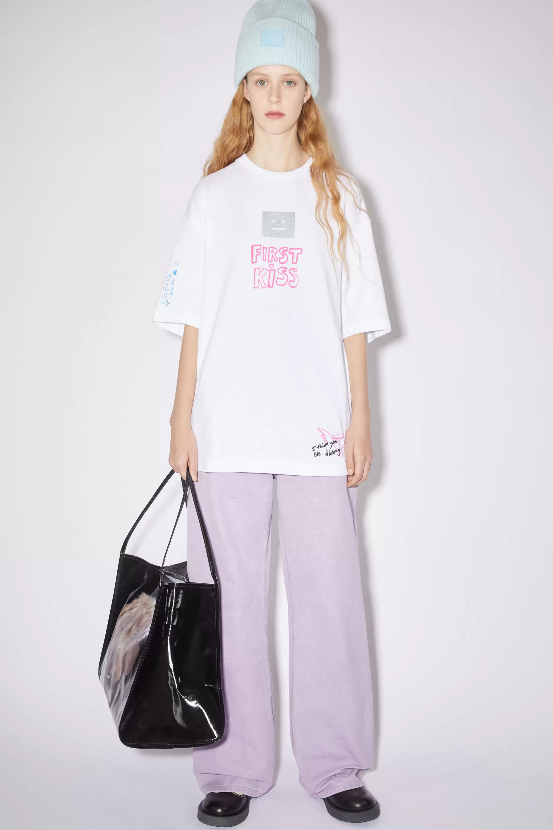 Acne Studios Scribbles T-Shirt Optisches Weis Fashion