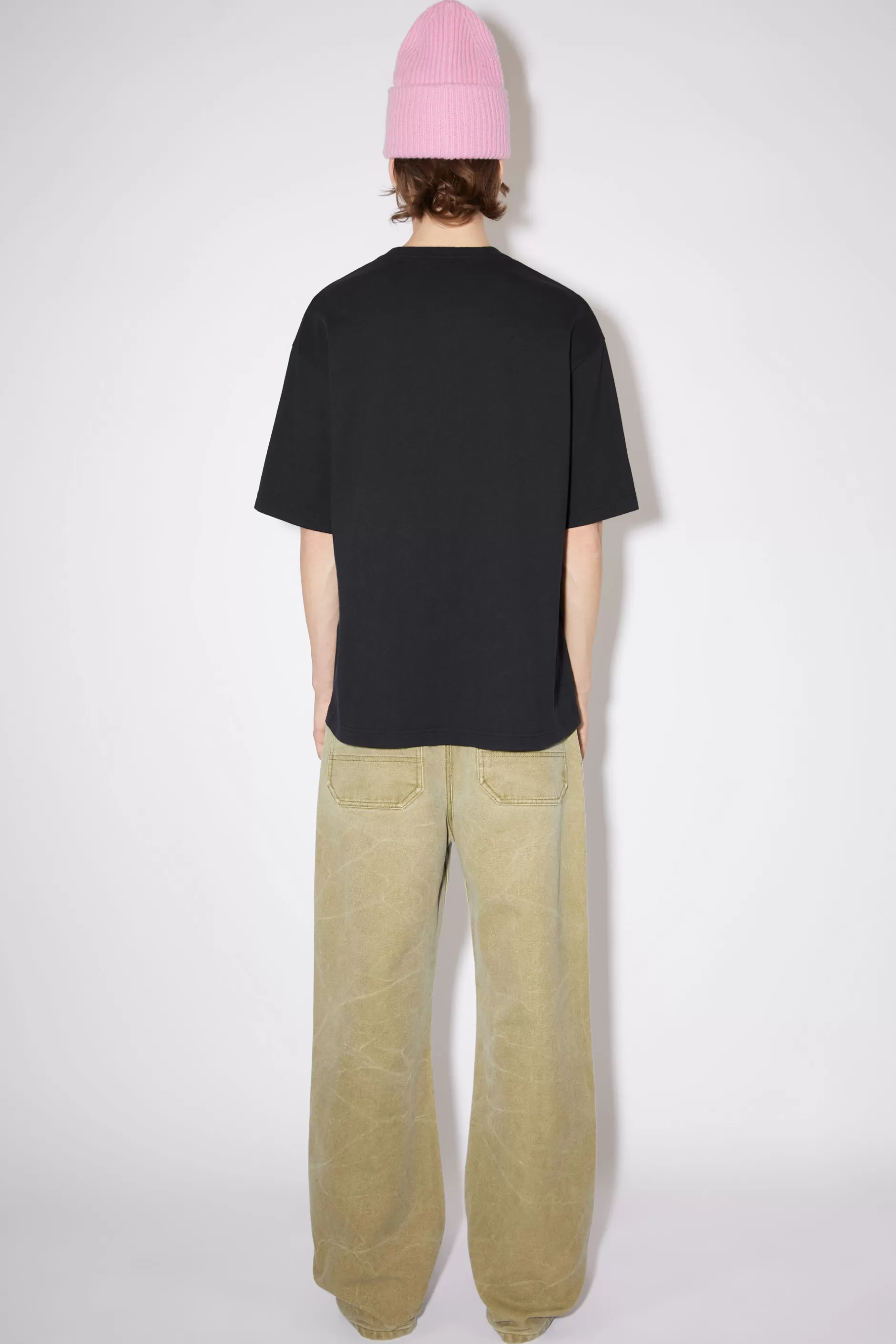 Acne Studios Scribbles T-Shirt Ausgebleichtes Schwarz Discount