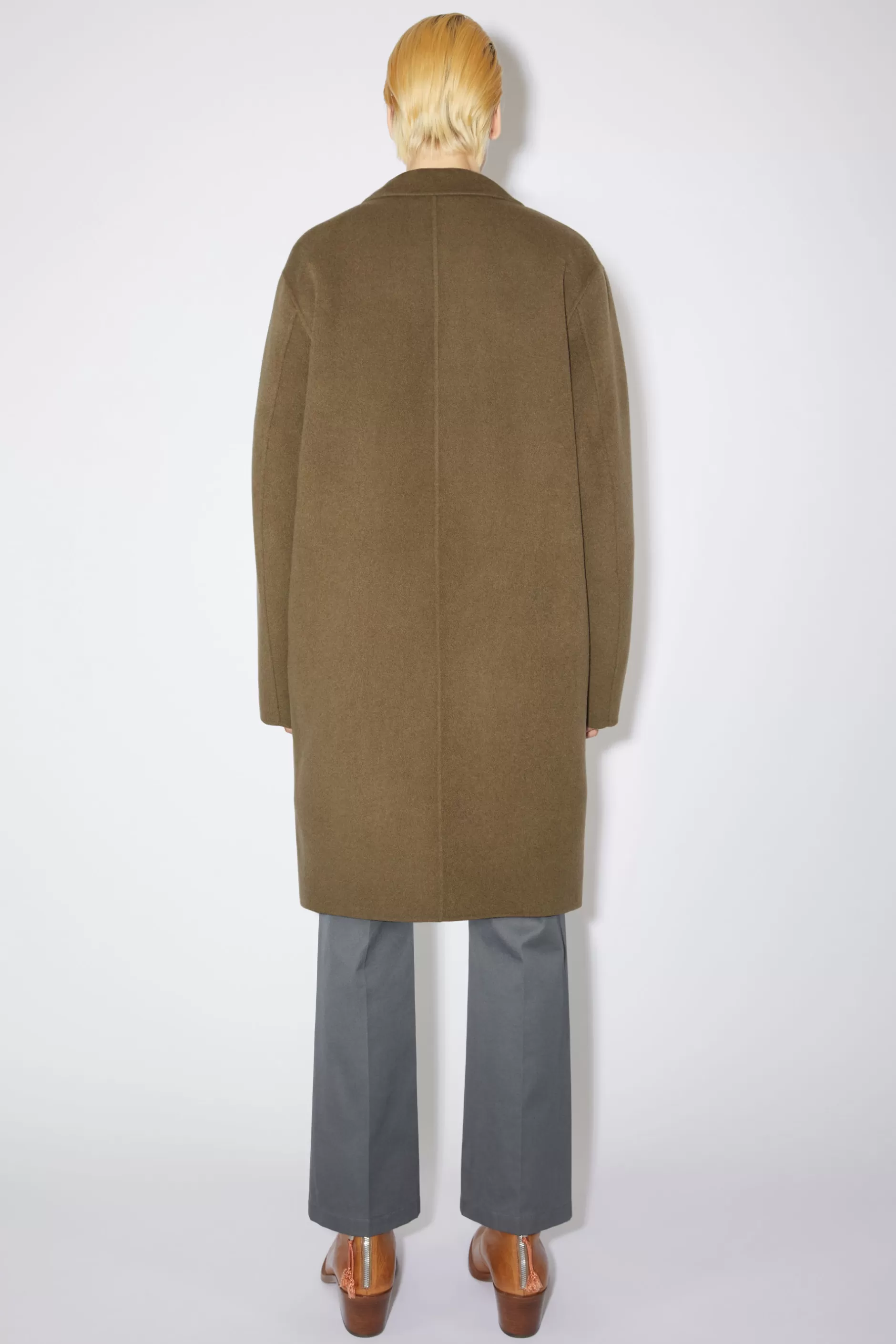 Acne Studios Single Breasted Coat Khaki Green Best Sale