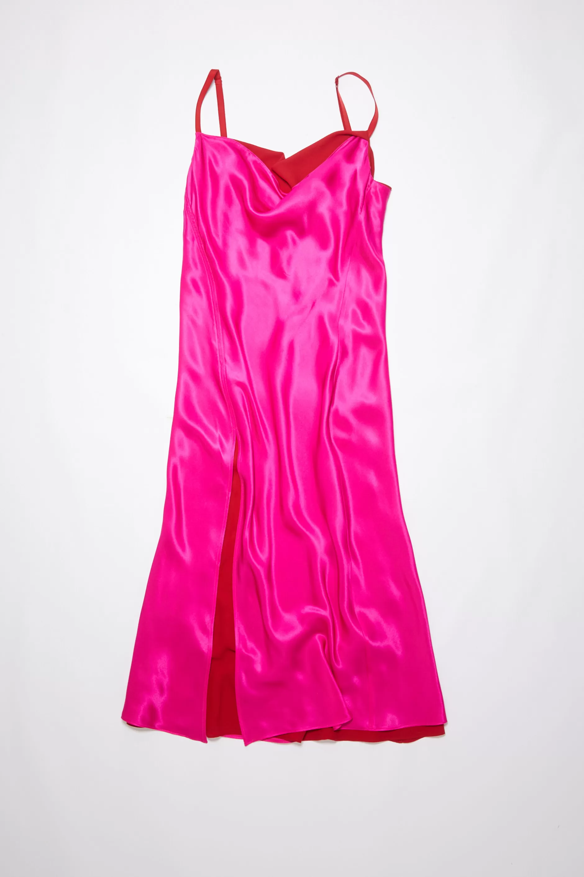 Acne Studios Slipdress Aus Satin Fuchsia Hot