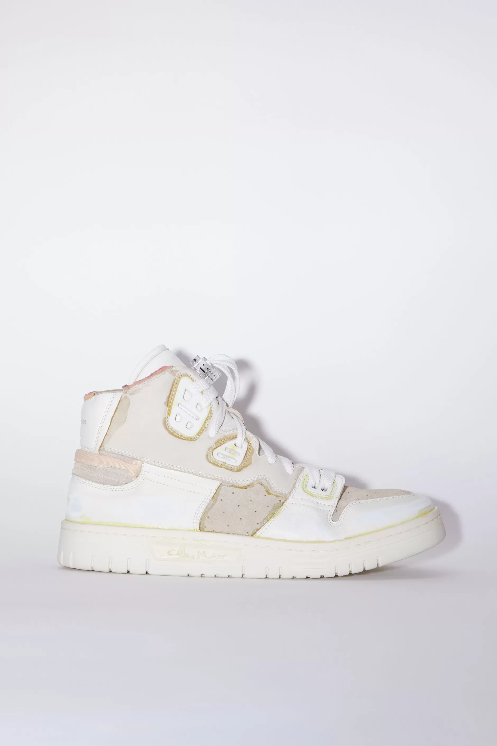 Acne Studios Sneakers Aus Leder Mit Hohem Schaft Weis/Gebrochenes Weis Sale