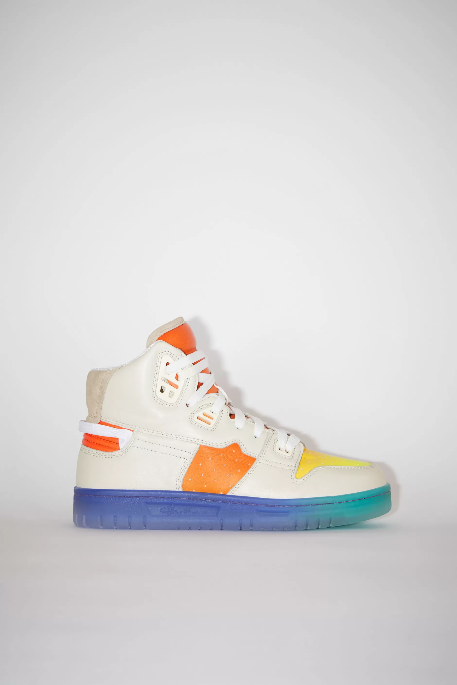 Acne Studios Sneakers Aus Leder Mit Hohem Schaft Off-White/Multi Flash Sale