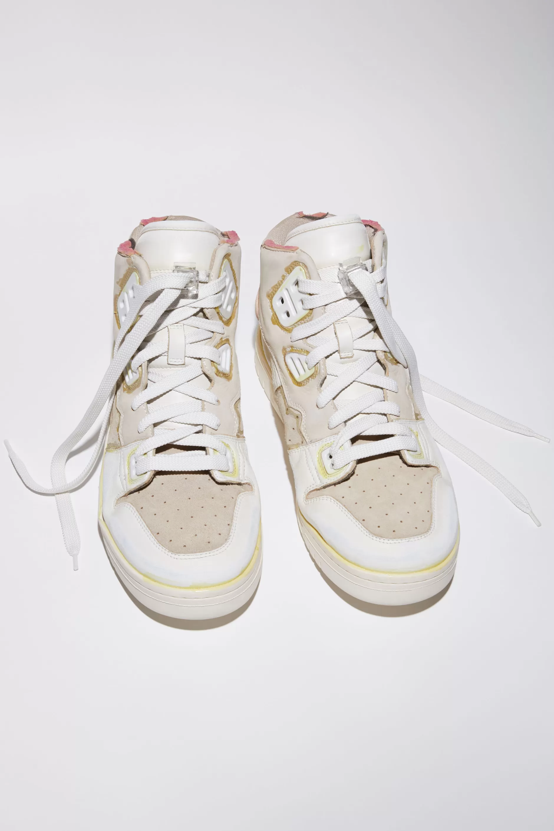 Acne Studios Sneakers Aus Leder Mit Hohem Schaft Weis/Gebrochenes Weis Sale