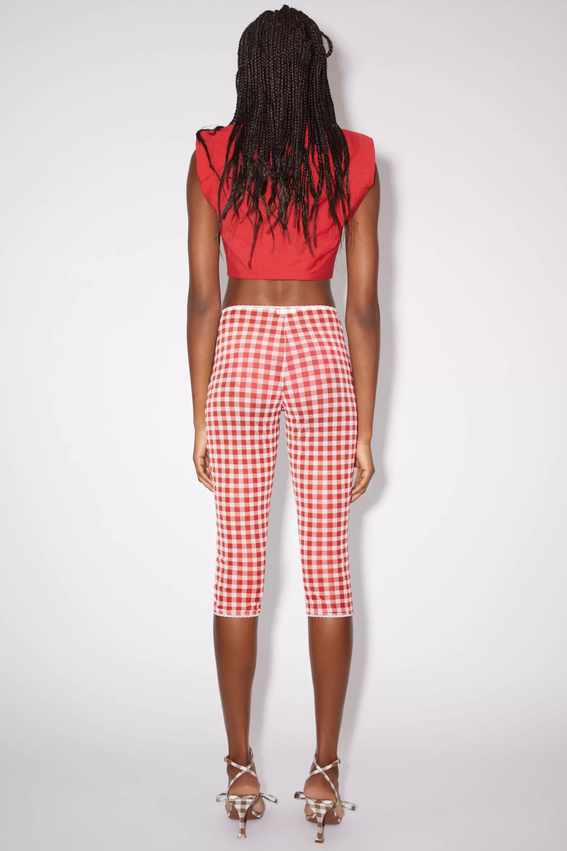 Acne Studios Strumpfhose Mit Gingham-Muster Kardinalrot Fashion