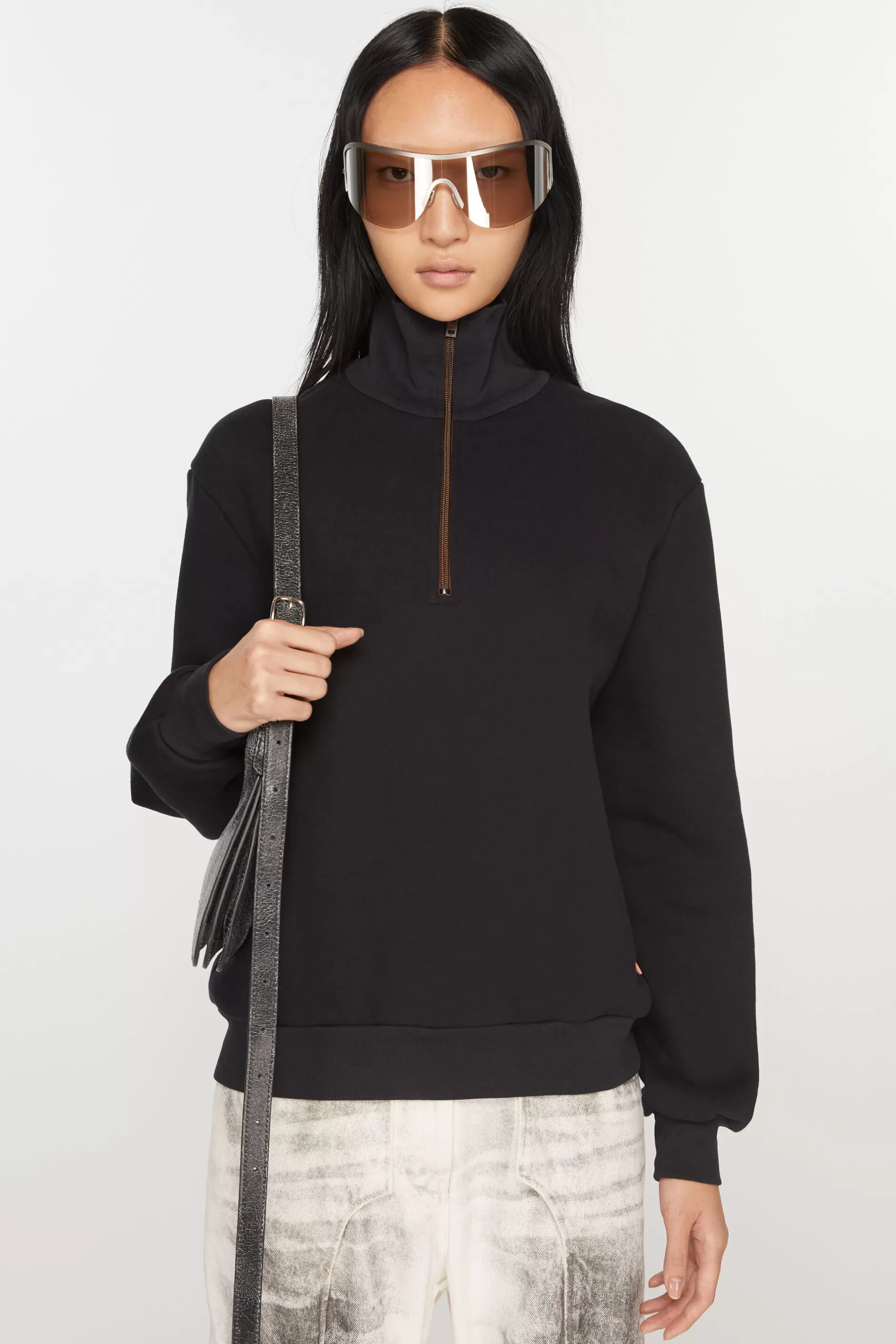 Acne Studios Sweatjacke Mit Reisverschluss Schwarz Shop