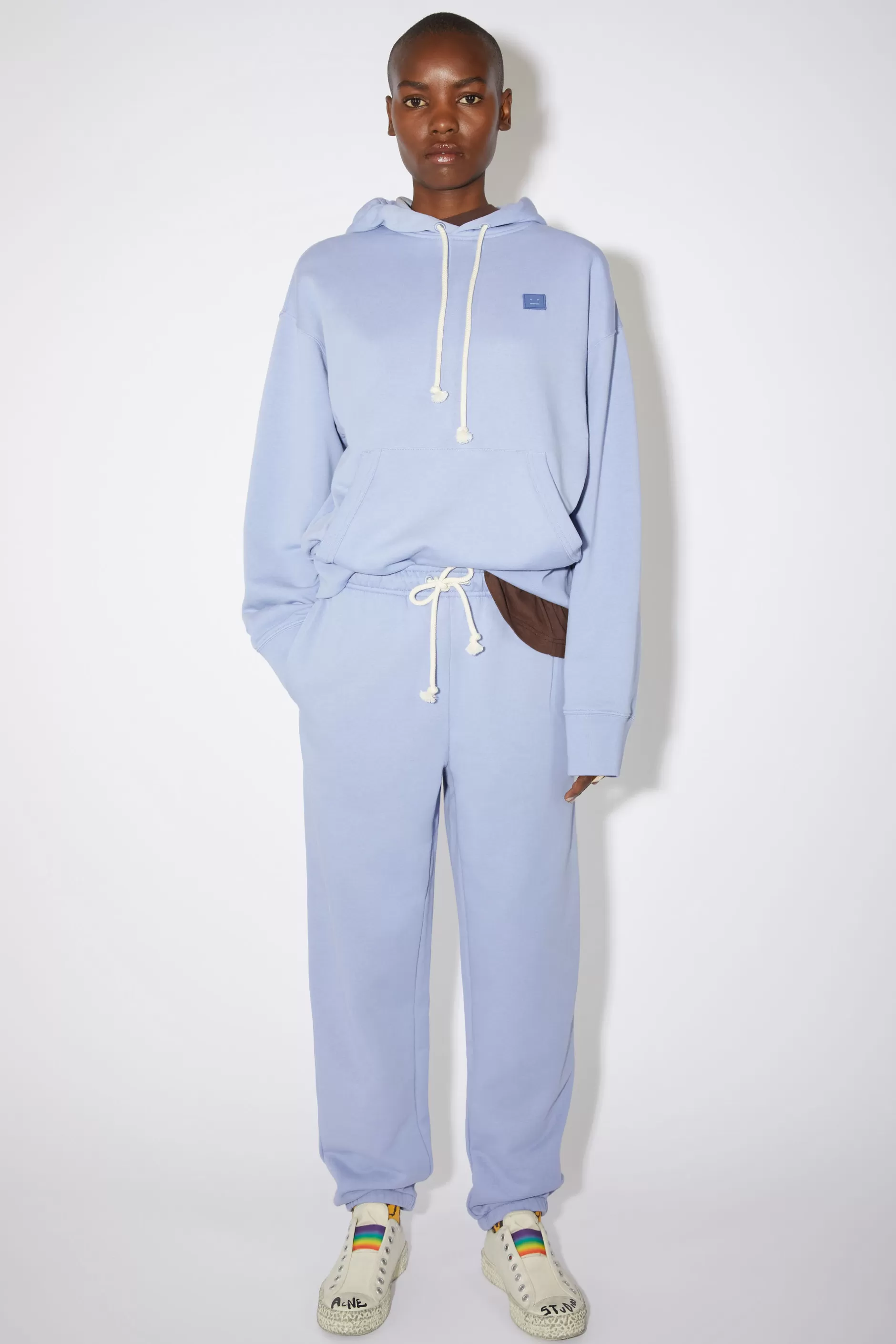 Acne Studios Sweatpants Aus Fleece Blasslila Fashion