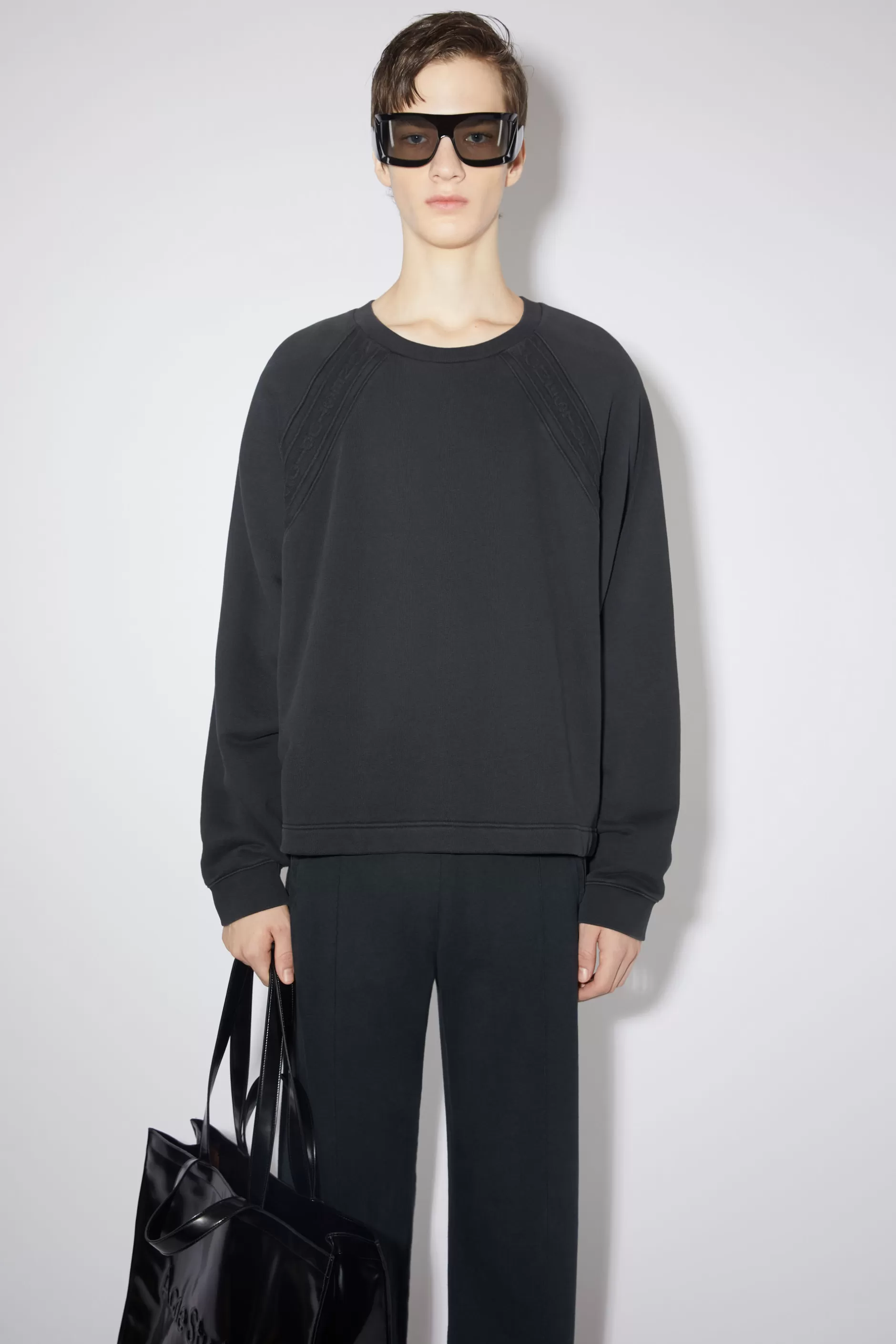 Acne Studios Sweatshirt Mit Logo-Tape Schwarz Best