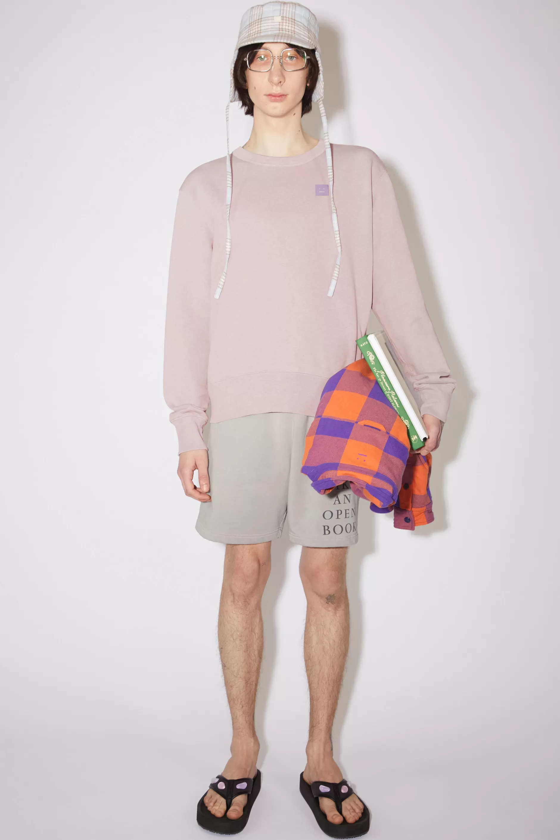 Acne Studios Sweatshirt Mit Rundhalsausschnitt Meliertes Violettrosa Flash Sale