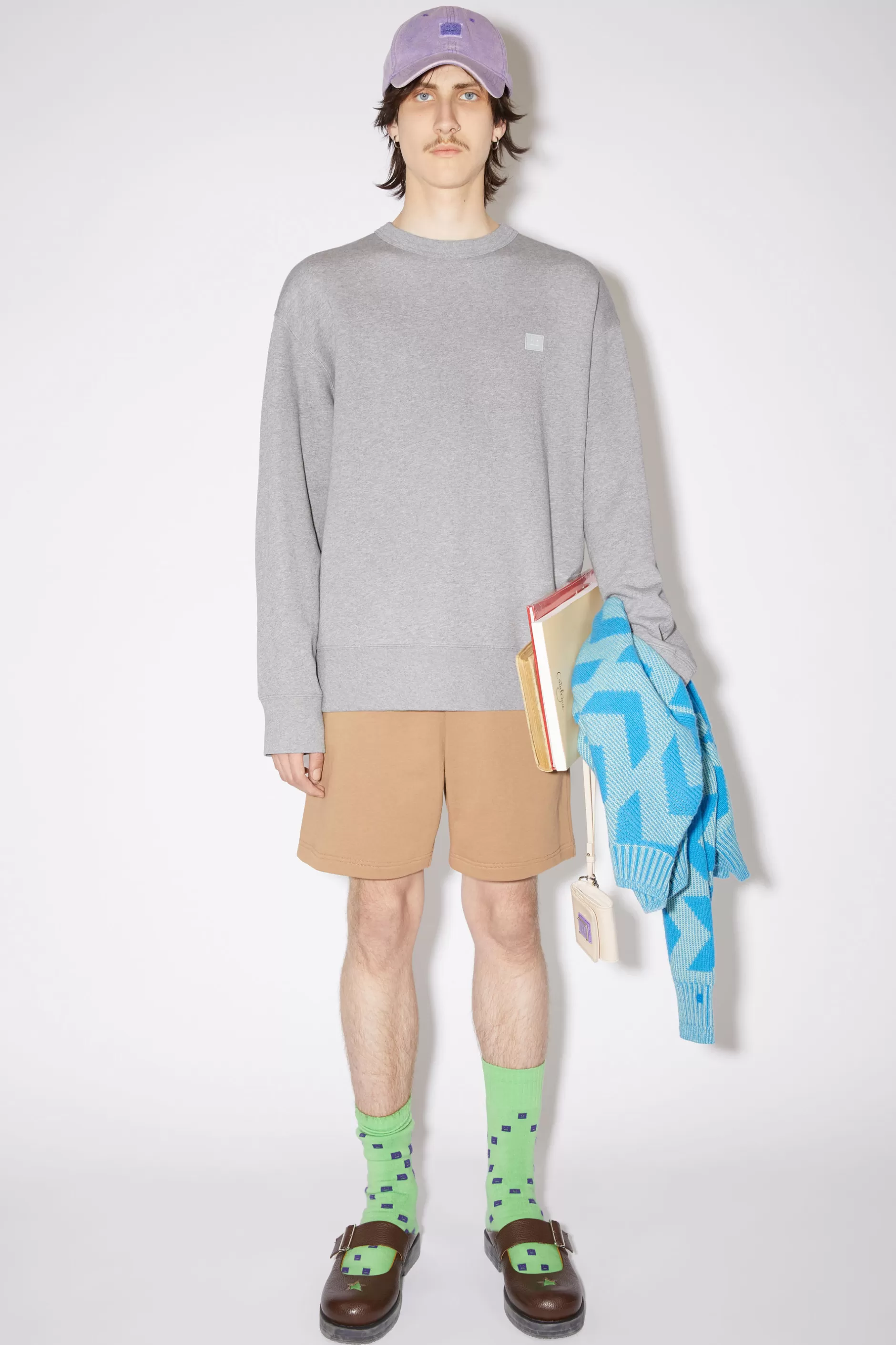 Acne Studios Sweatshirt Mit Rundhalsausschnitt Hellgrau-Meliert Online