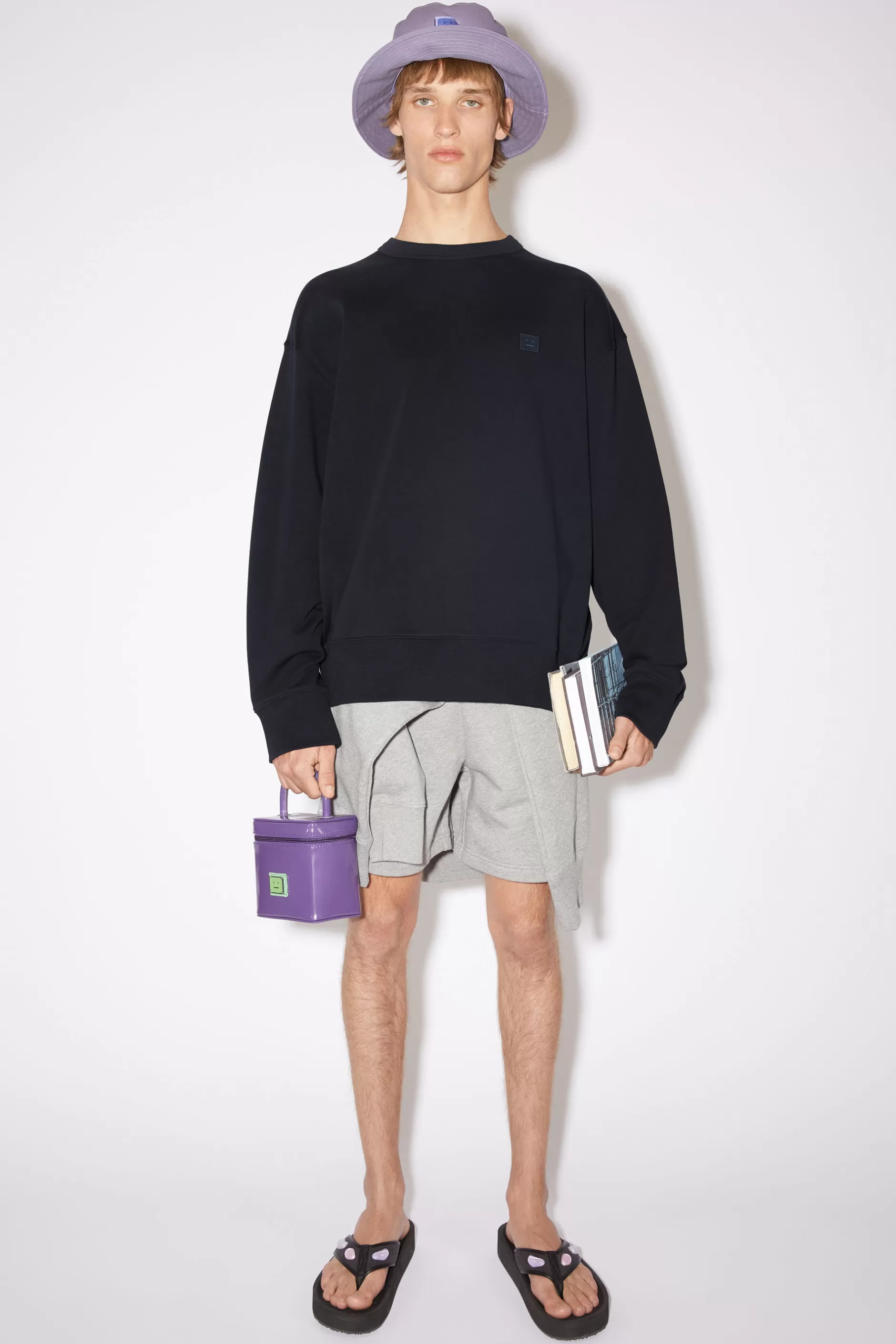 Acne Studios Sweatshirt Mit Rundhalsausschnitt Schwarz Hot