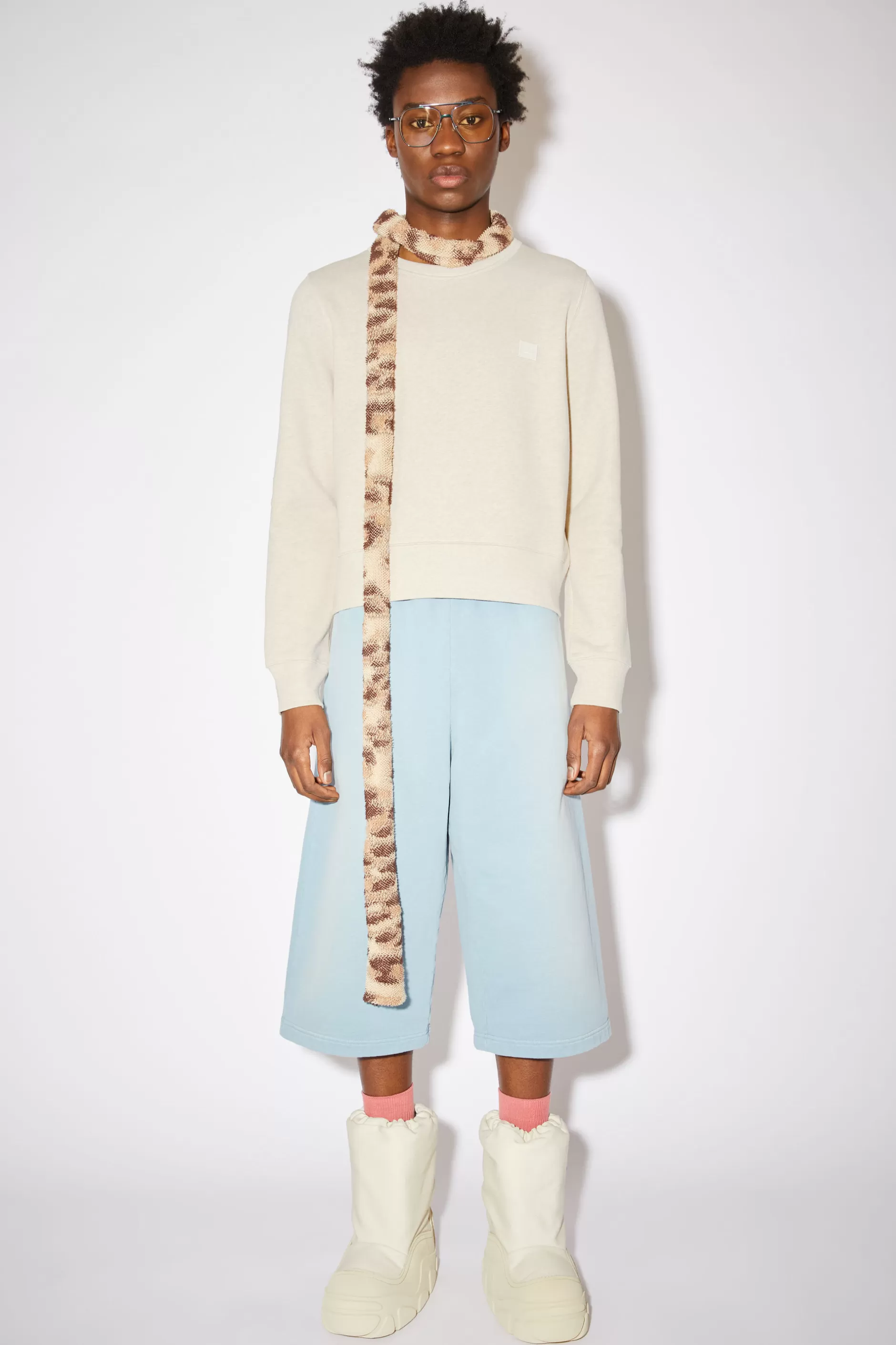 Acne Studios Sweatshirt Mit Rundhalsausschnitt Haferbeige Meliert Online