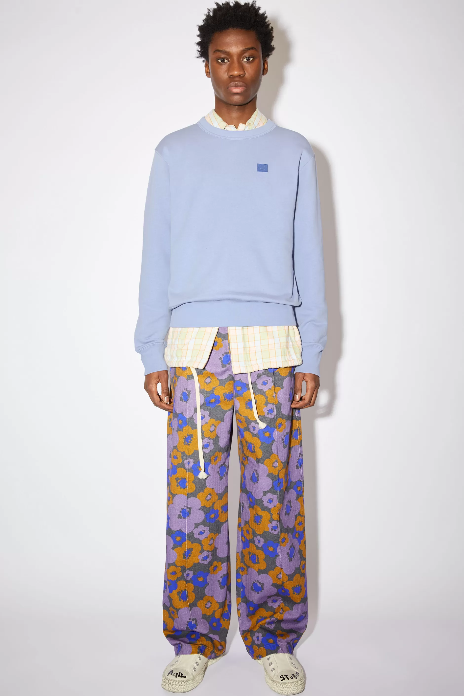 Acne Studios Sweatshirt Mit Rundhalsausschnitt Blasslila Best Sale